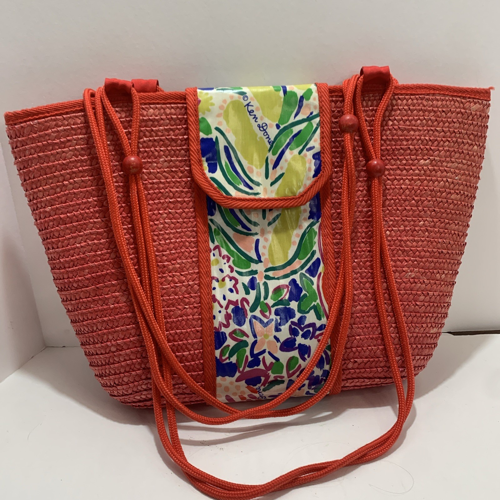 Vintage Ken Done Red Tote Bag 12×17