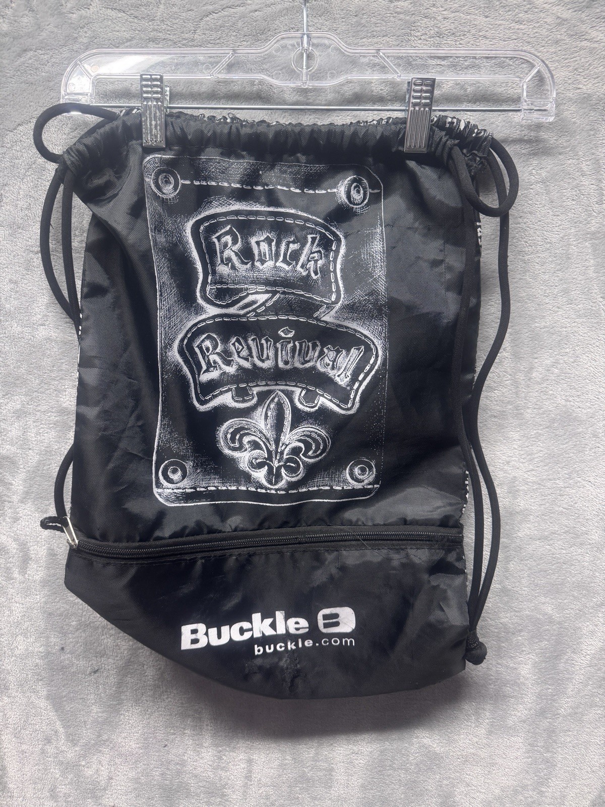 Buckle Rock Revival Drawstring Backpack Grunge Y2K Streetwear Festival Gym Bag