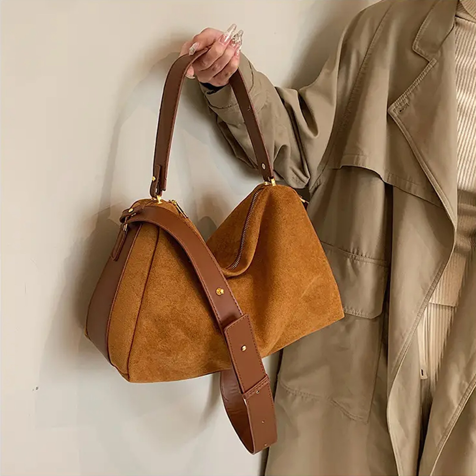 Retro Shoulder Bag Handbag, Women’s Large Capacity Crossbody Tote Purse