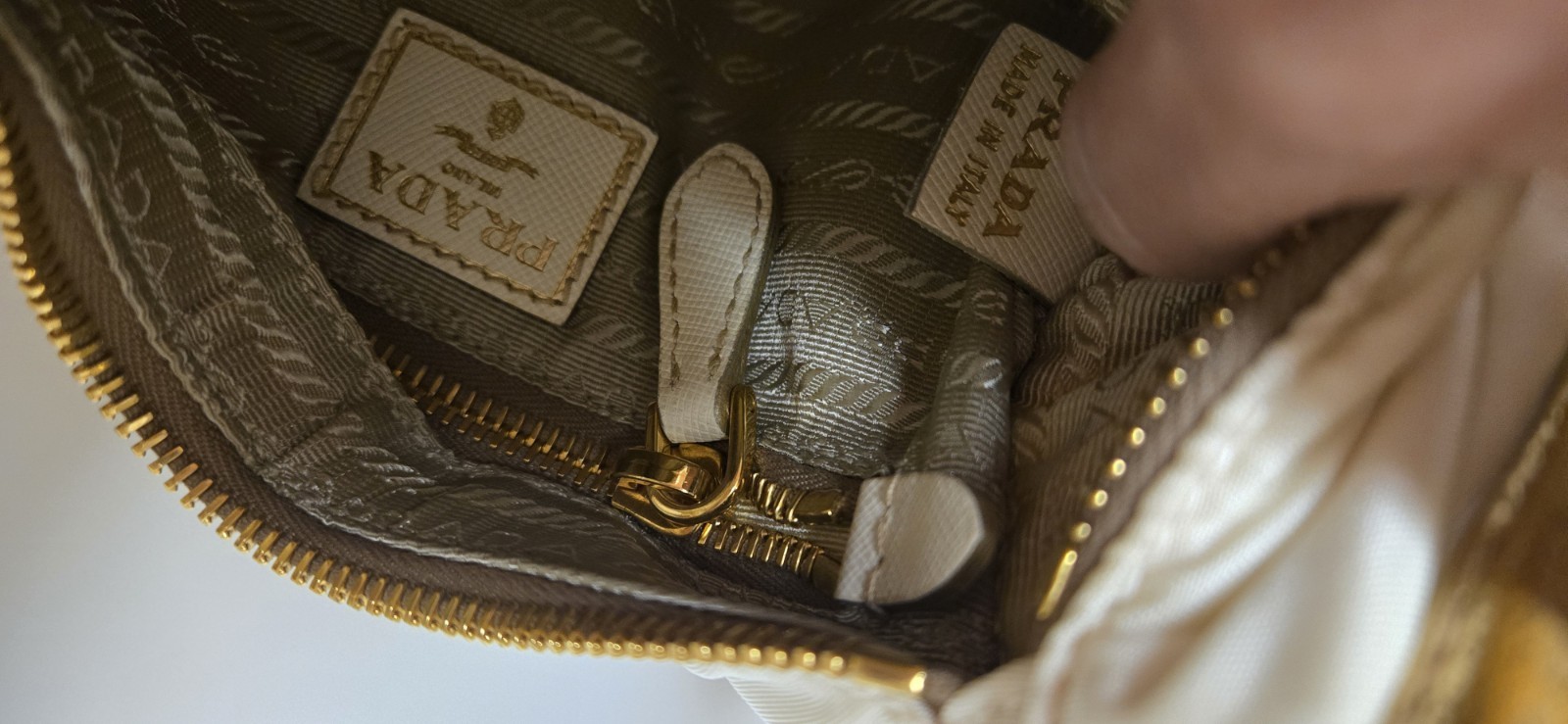PRADA Mini Oro Tessuto Nylon Gold Y2K Crossbody Bag – Used but Good condition