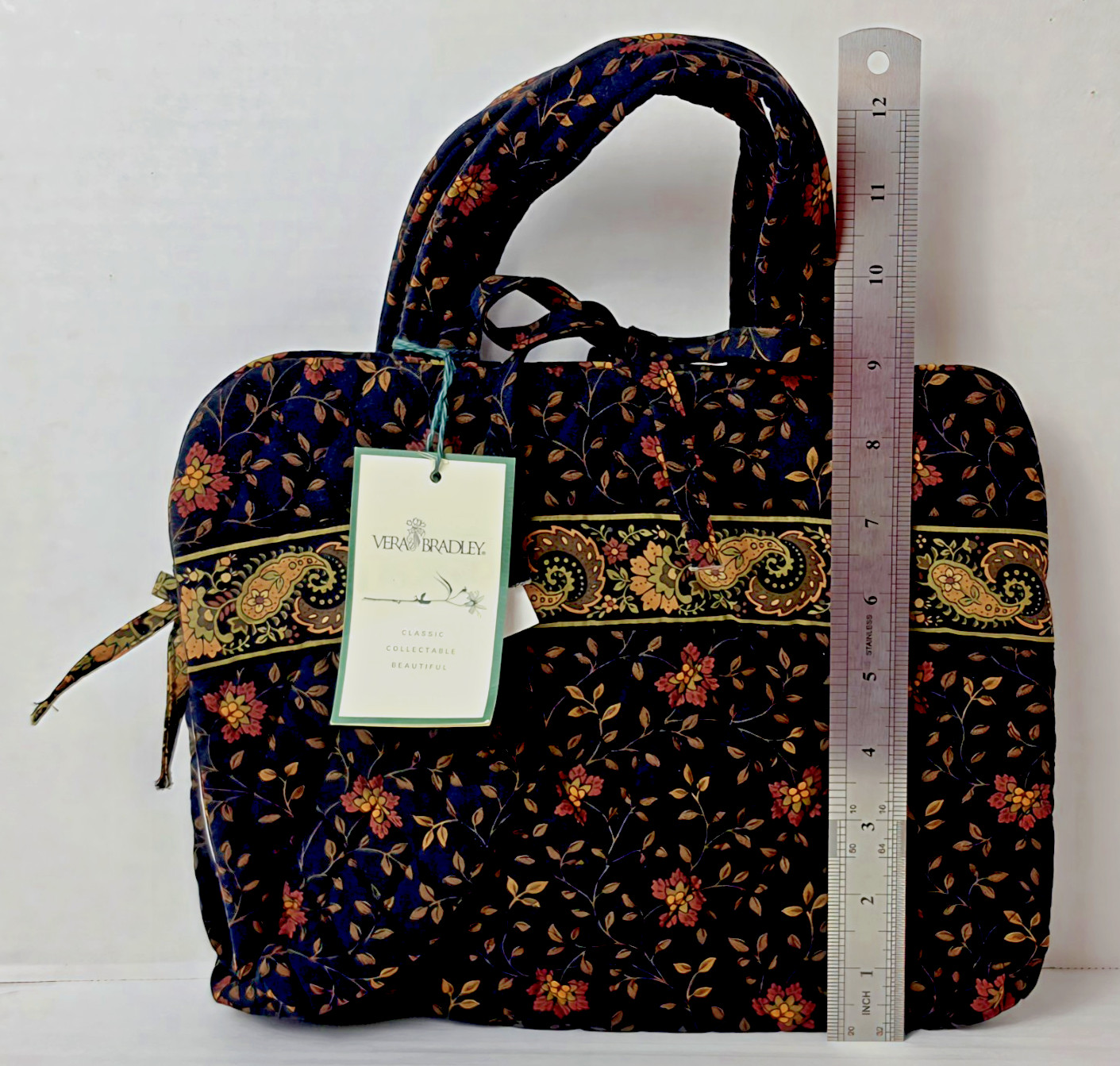 Vera Bradley Essential Travel Organizer in Cotton Black Walnut 1999