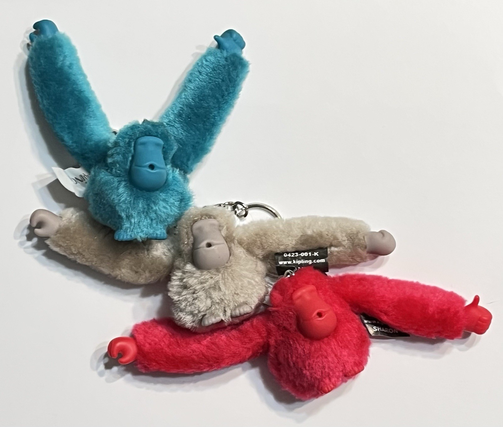 NWOT 3 (three) KIPLING 2” Monkey Key Chain Ring Bag Charm Fob (25)