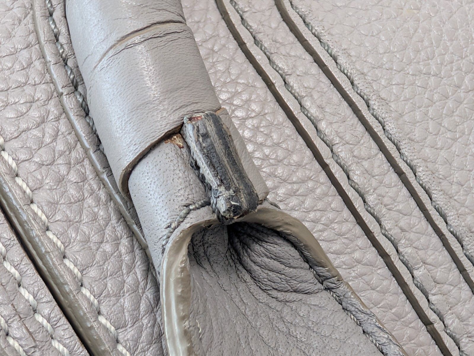 Chloe Marcie Shoulder Hand Bag Leather Gray