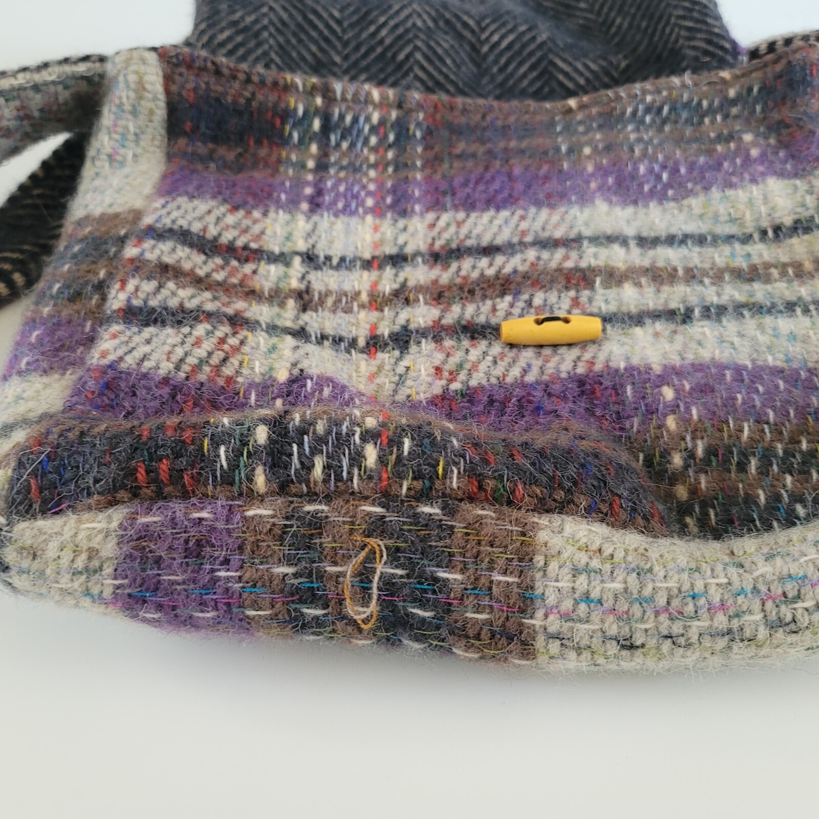 Blarney Wool Shoulder Bag with Wood Toggle Button Close Ireland