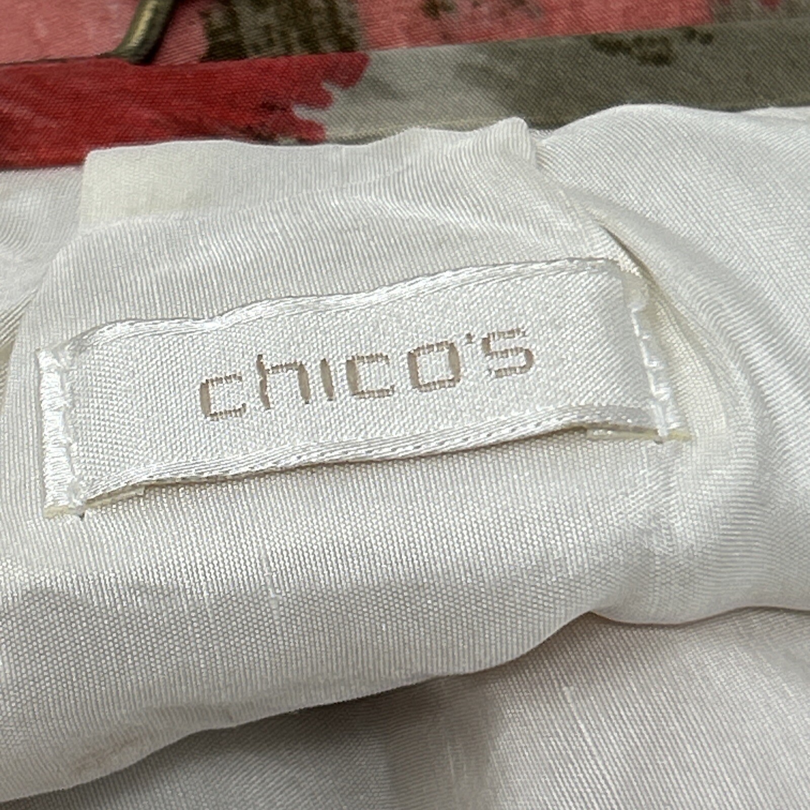 Chico’s Small Clutch Purse Pink Brown Orange White Pleated silk 79984