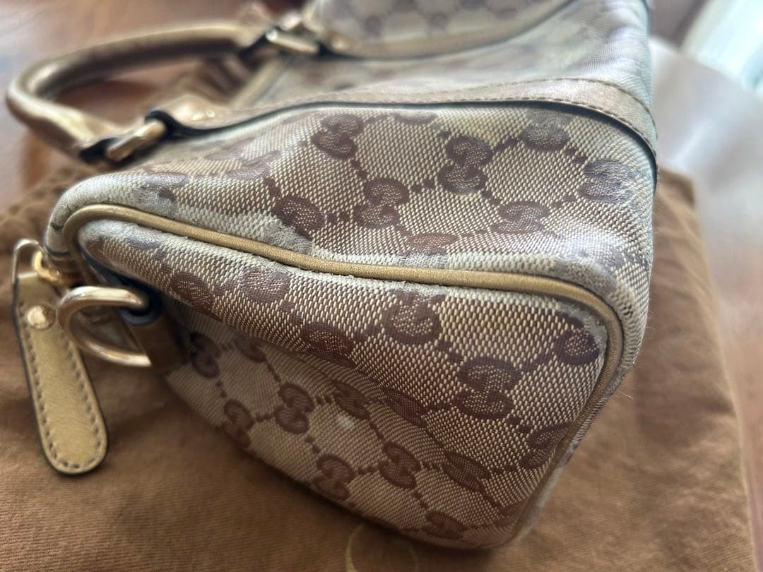Authentic GUCCI Mini Boston Bag Gold 23cm x 14cm x 9cm Damaged **Optimized eB
