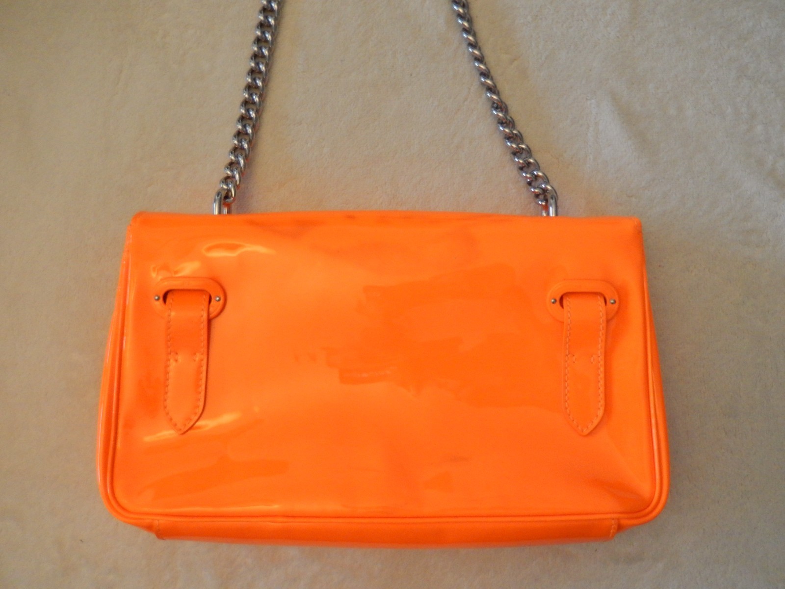 Ralph Lauren Collection Patent Leather Orange Clementine Handbag Shoe Set