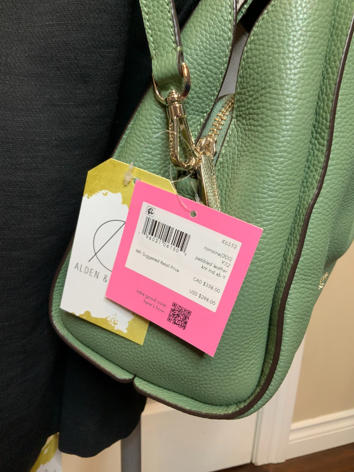 Kate Spade Romaine Green Pebbled Leather Knott Medium Tote Crossbody Satchel NWT
