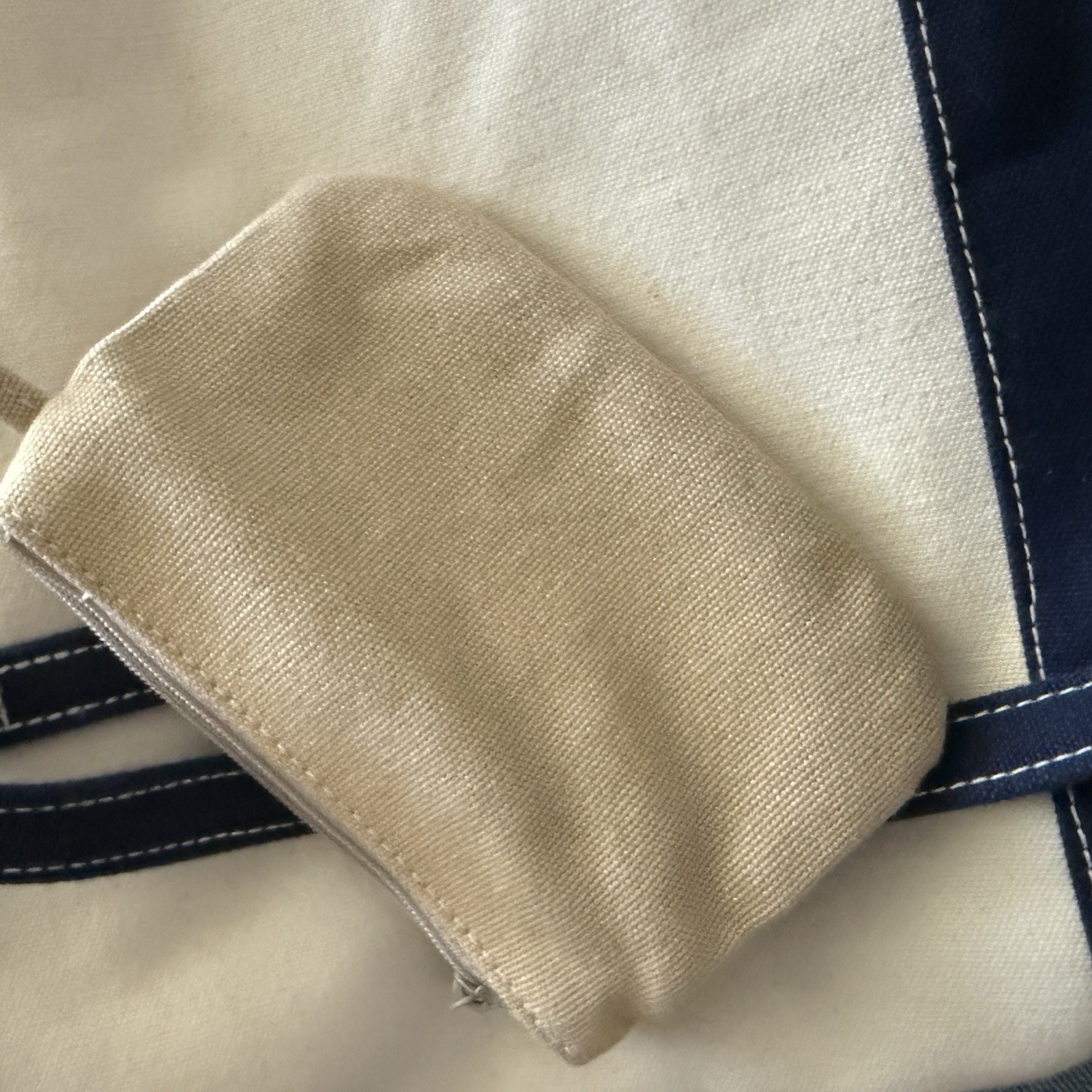 VTG Jennifer Moore Womens Large Tote Bag Canvas Navy Trim Gingham Lined 90s