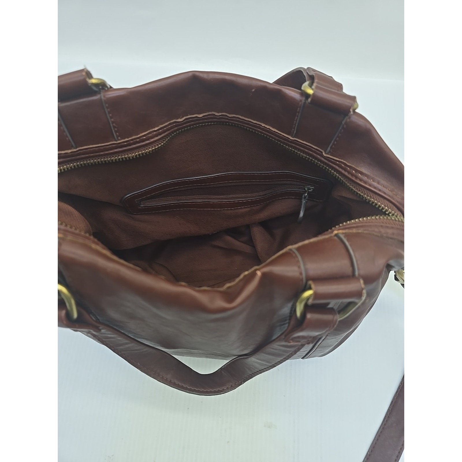MERONA Faux Leather Hobo Shoulder Bag Purse Color BROWN [65]