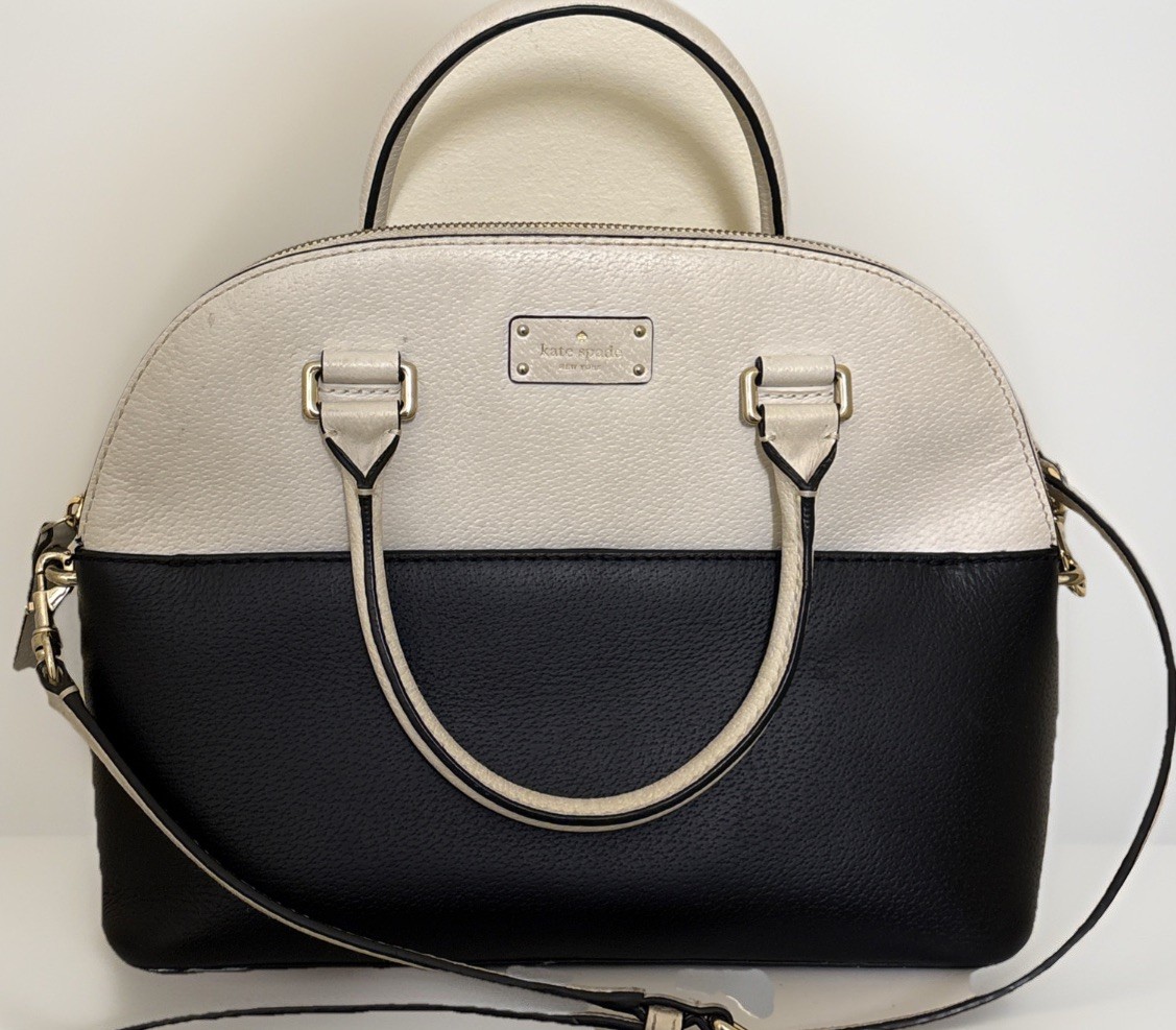 Kate Spade Carli Grove Crossbody Satchel Shoulder Bag Leather Dome Double Handle