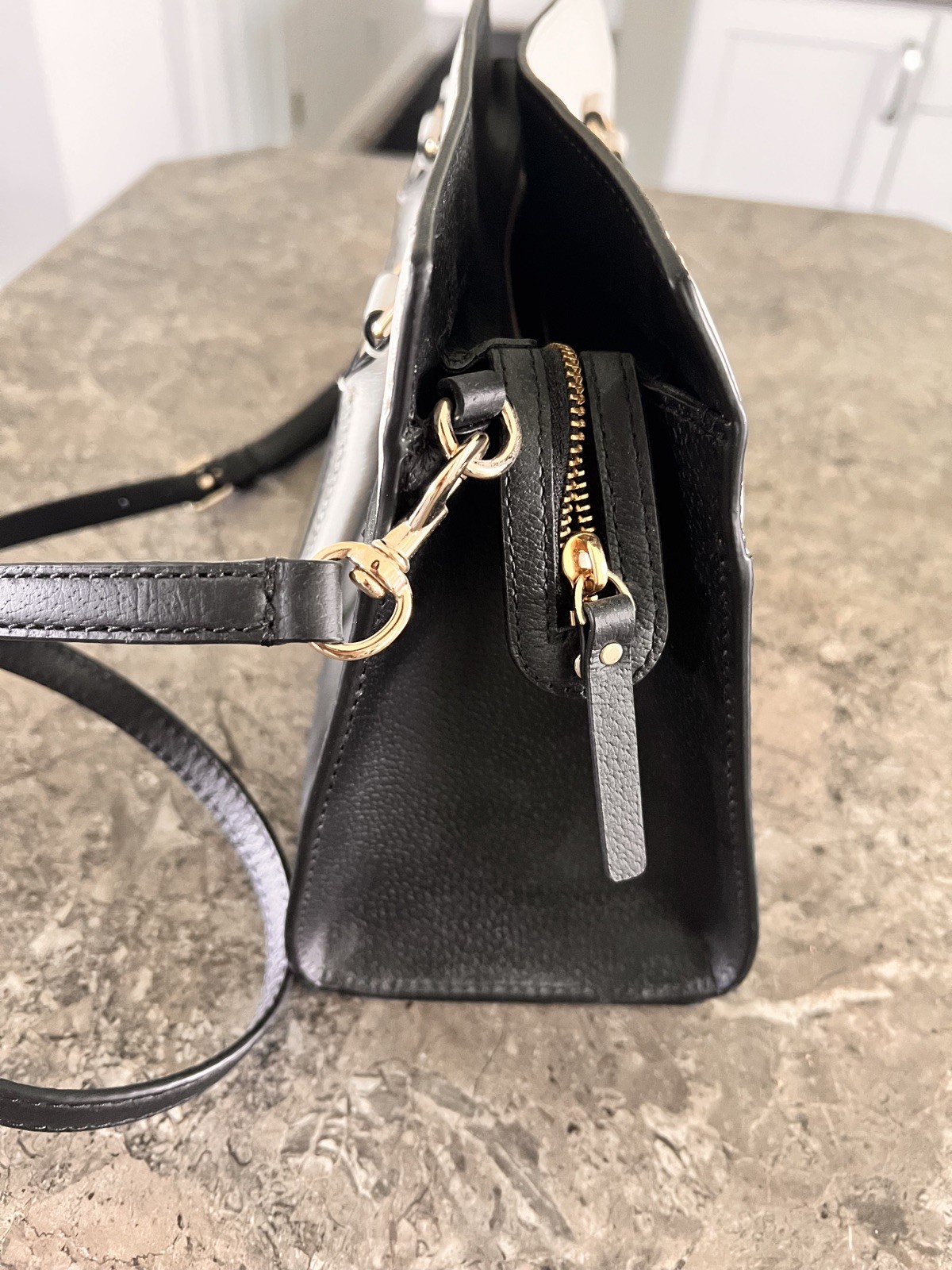 Kate Spade Grove Street Caley Leather Satchel – Black/Cemn