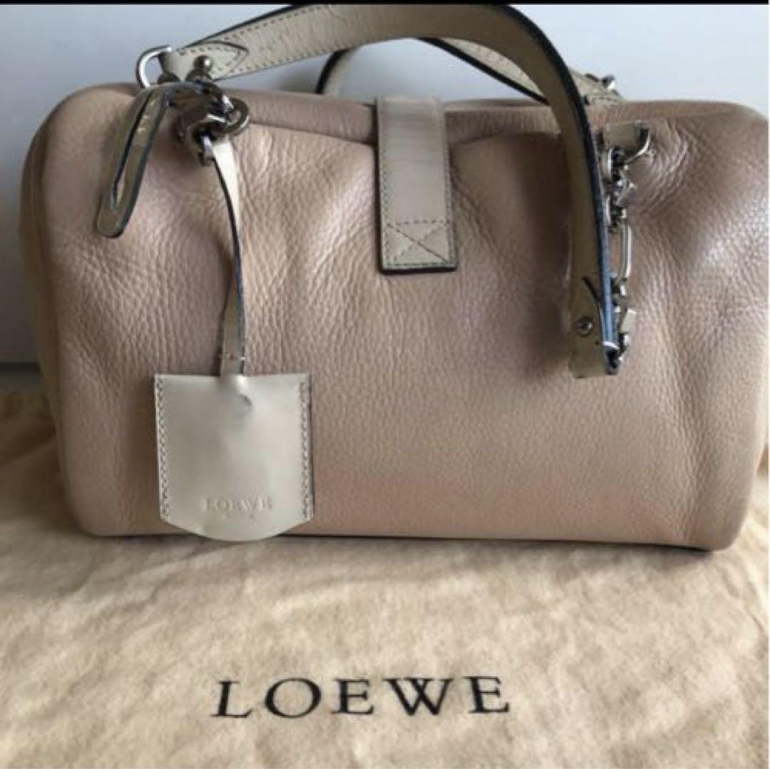 Loewe Bag Pink Shoulder Beige Leather Roller Popular Women Bag Import JPN Vintag