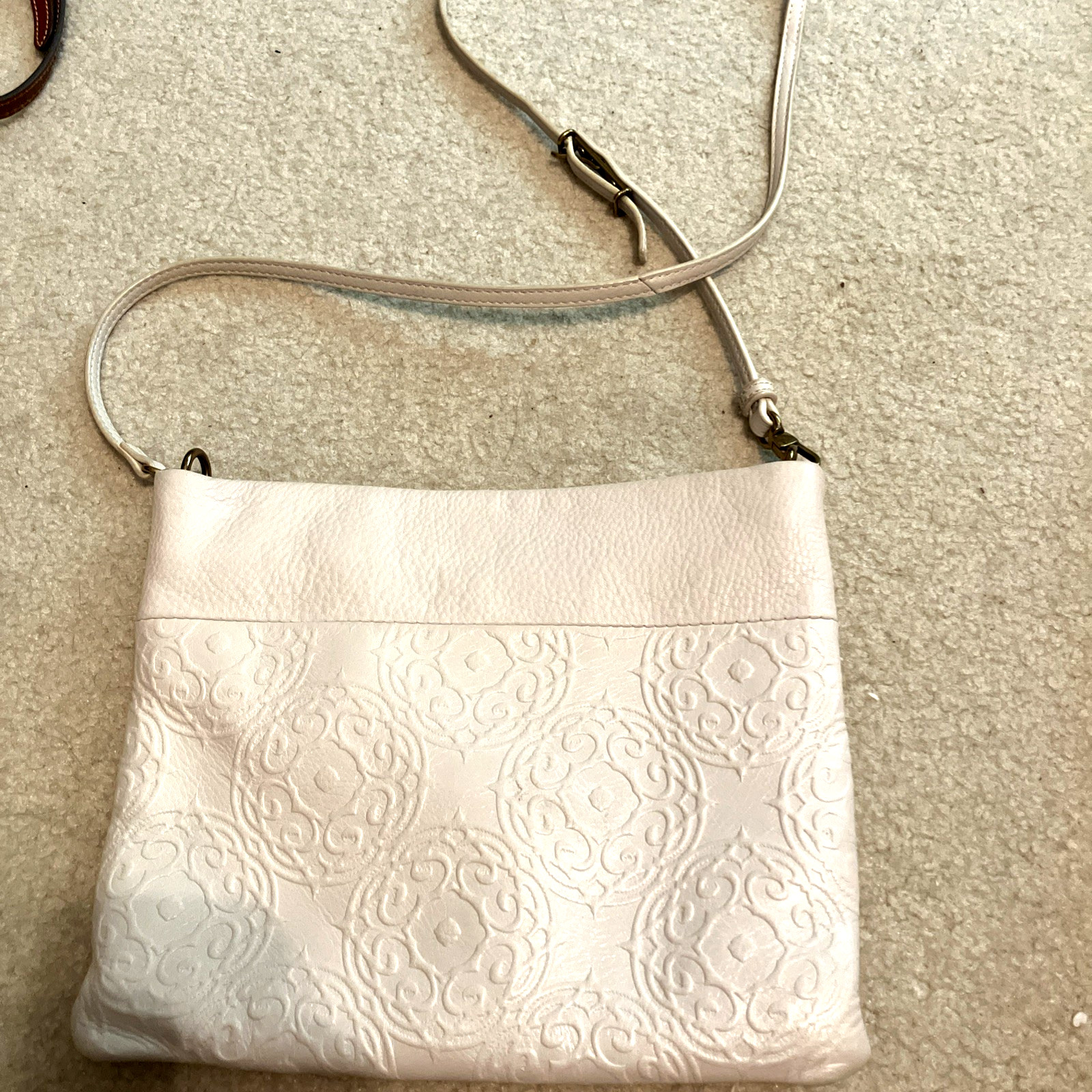 The Sak Summer Cream Floral Embossed Vintage Crossbody Bag