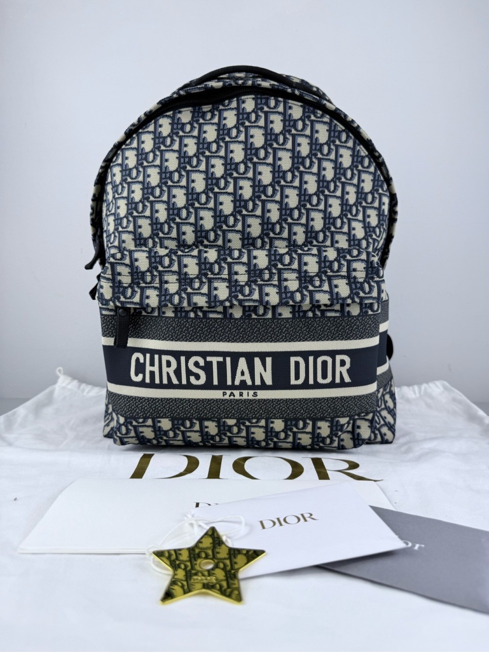 DIOR Travel Oblique Monogram jacquard fabric embroidered backpack