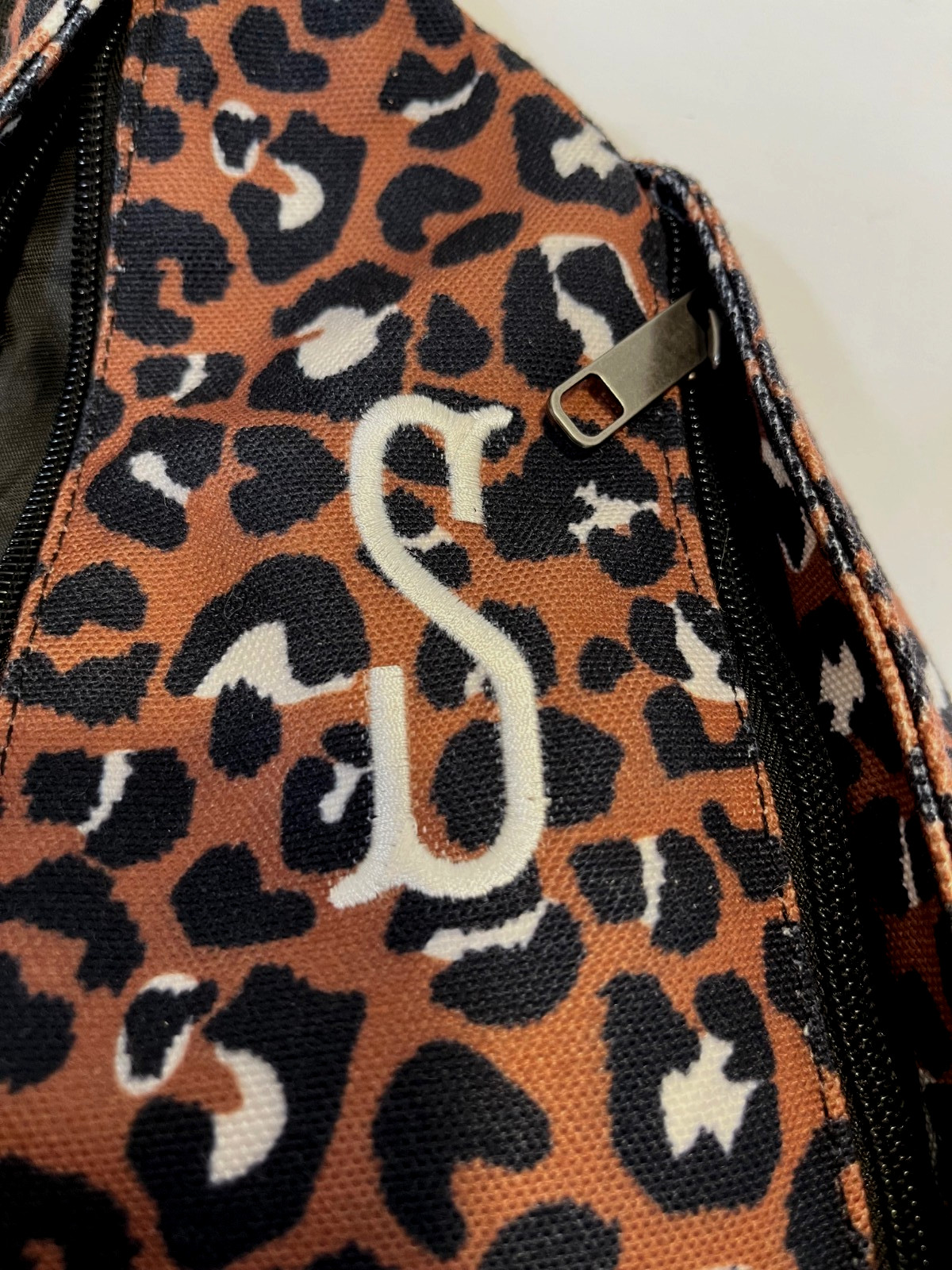 Marley Lilly Sling Bag Monogrammed ‘S’ Leopard Print Tote Adjustable 42” Strap