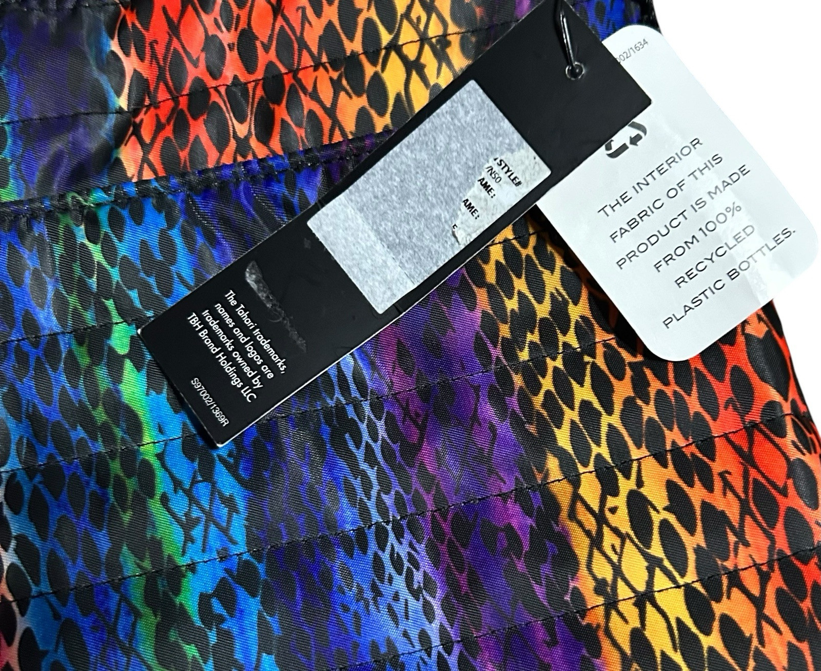 NWT Tahari Quilted Rainbow Snakeskin Print Recycled Shoulder Handbag Purse Women