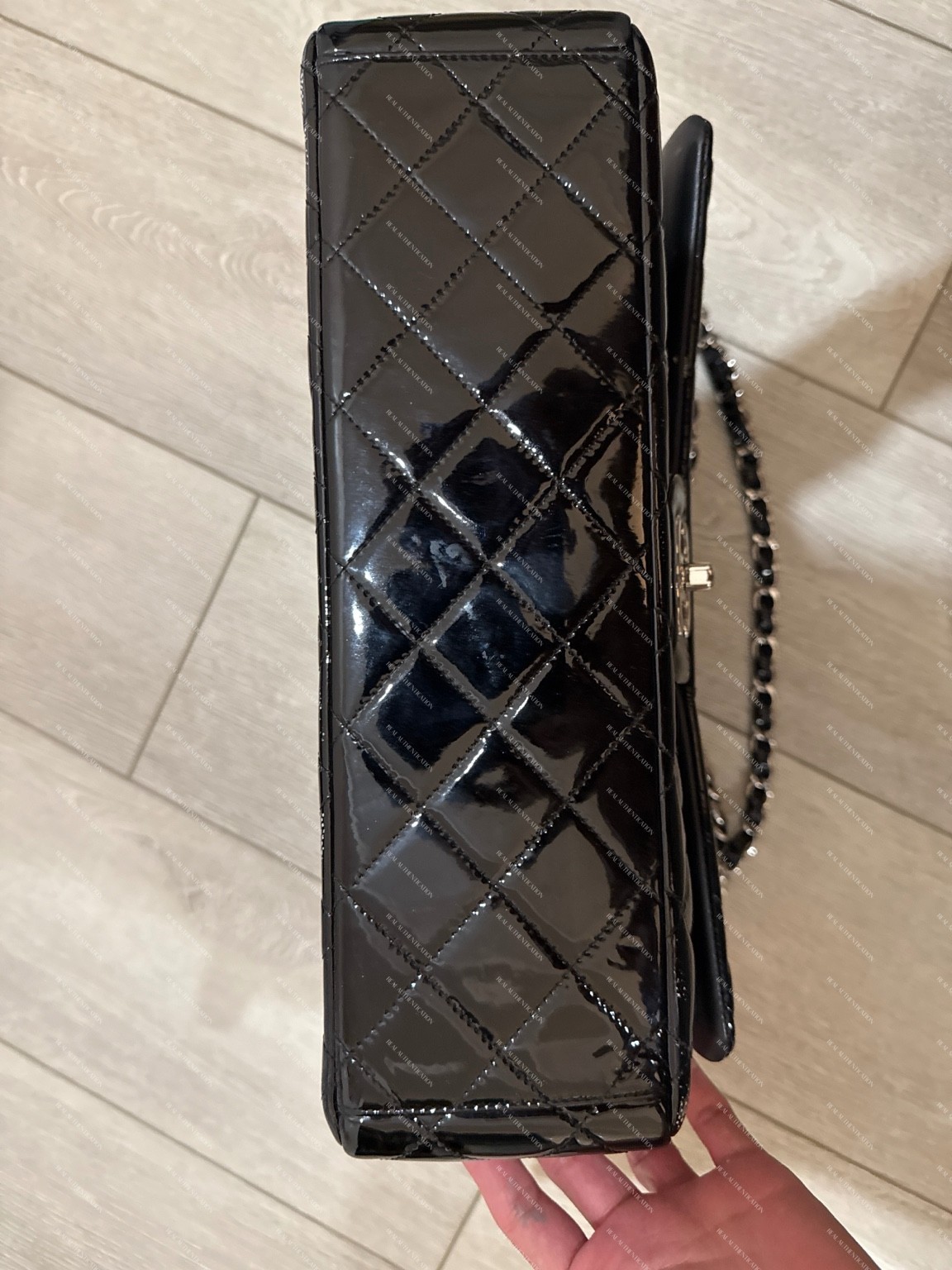 Vintage Chanel Black Patent Leather Classic Flap Bag – Serial Sticker Present