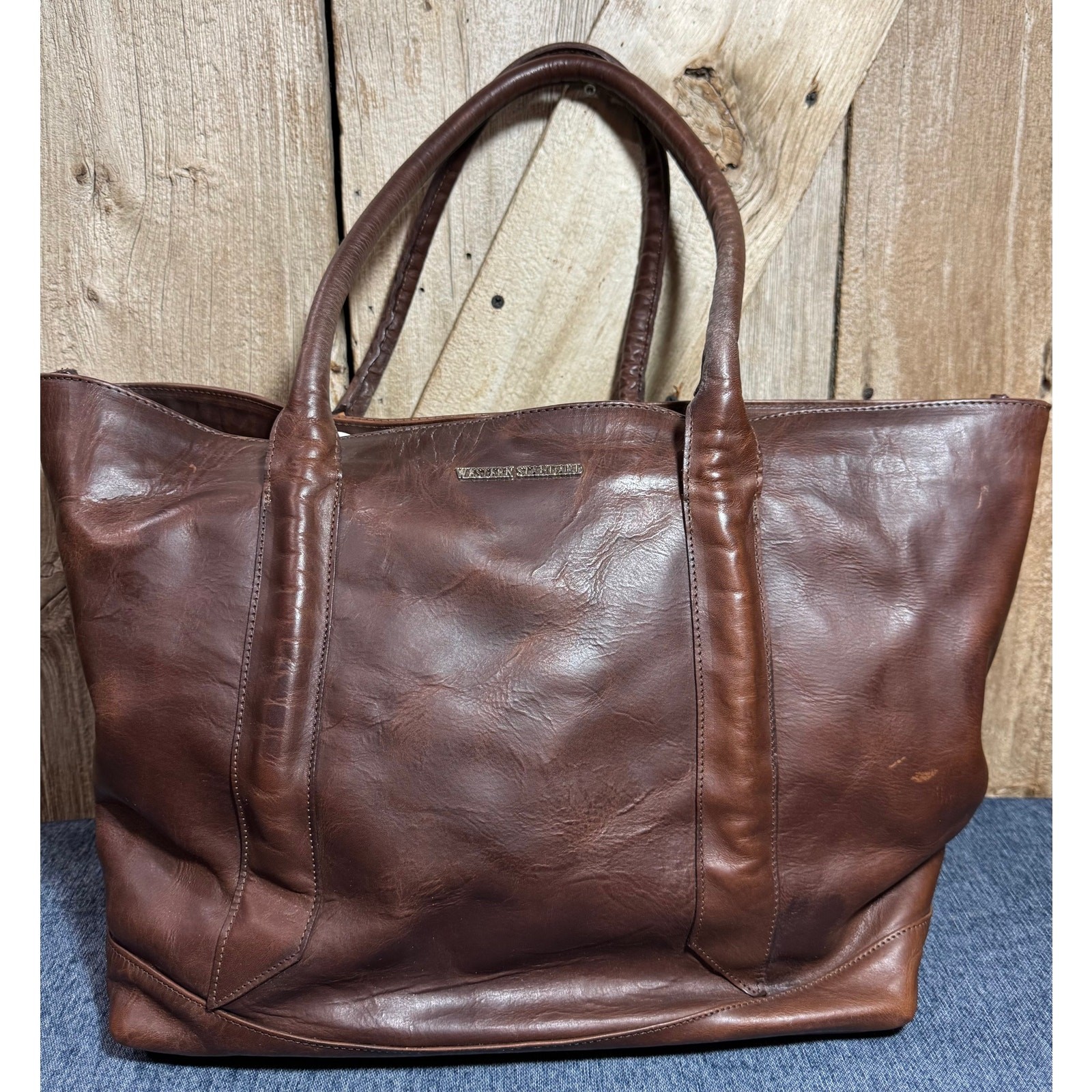 Retired Western Standard Now Known As WP Standard Large Brown Leather Tote Bag