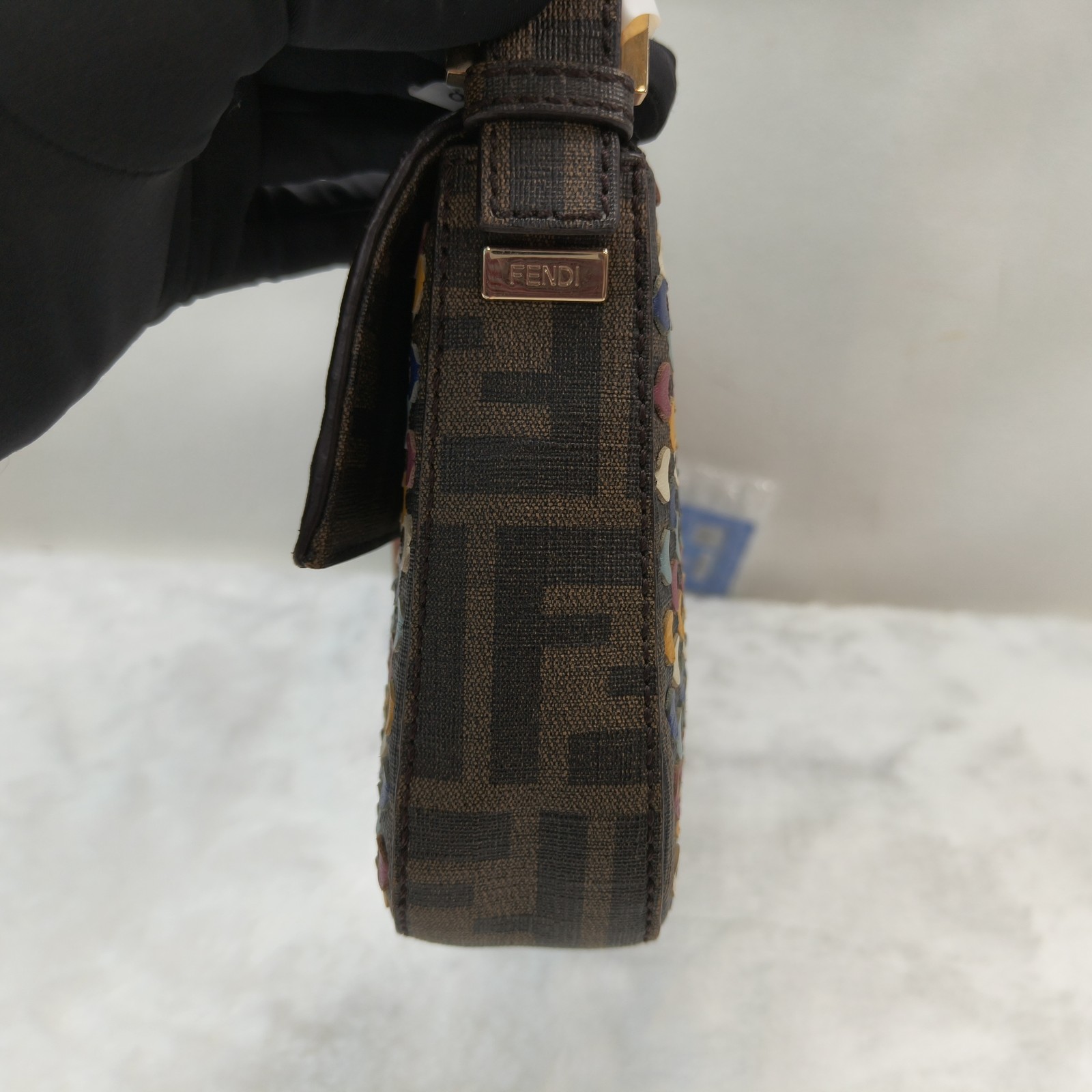 Fendi Baguette Shoulder Bag Dot Brown DQY701@pre-verified by eBay 26.07.09
