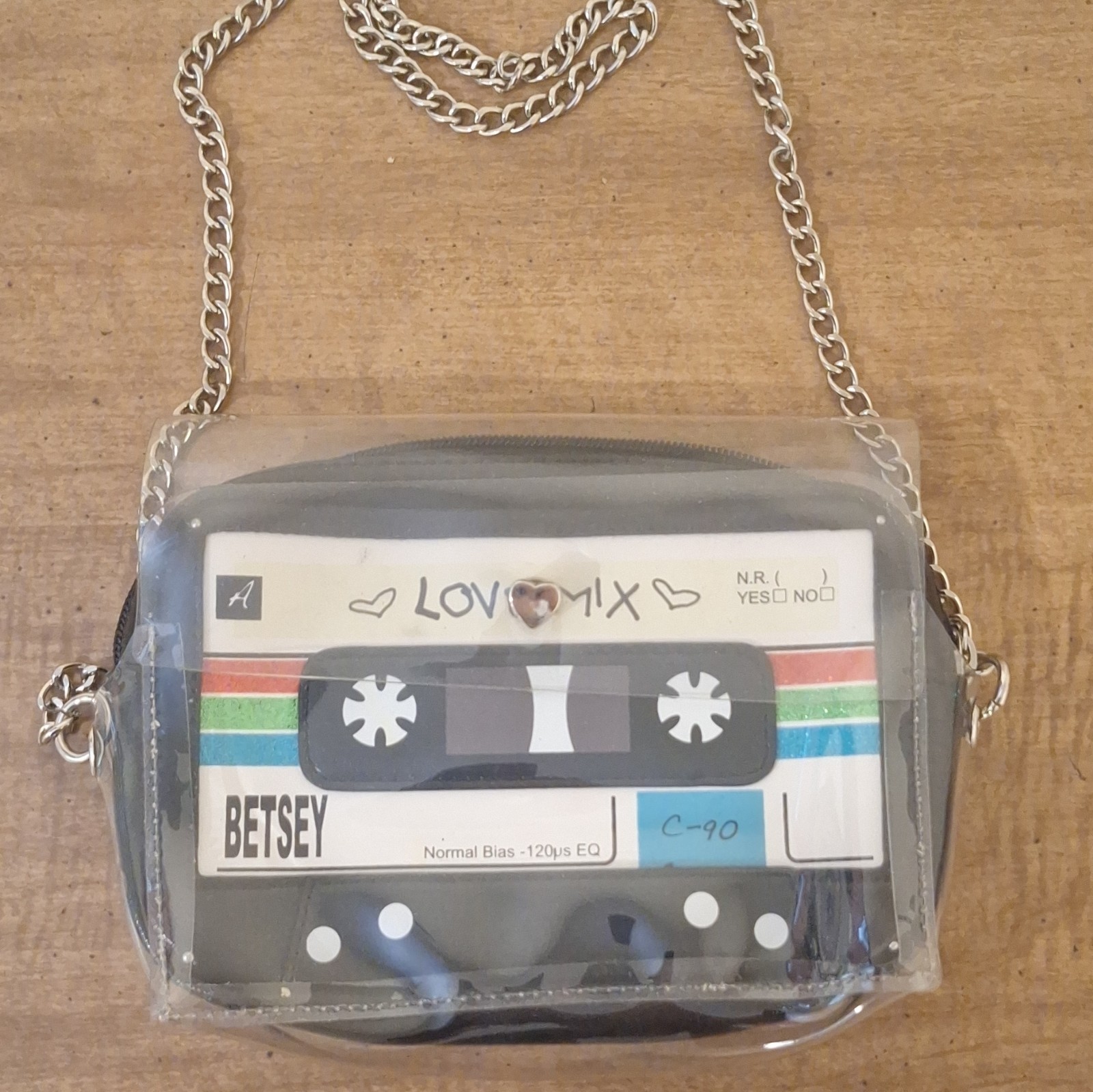 Betsey Johnson Kitsch Dance Party Cassette Tape Crossbody Clutch