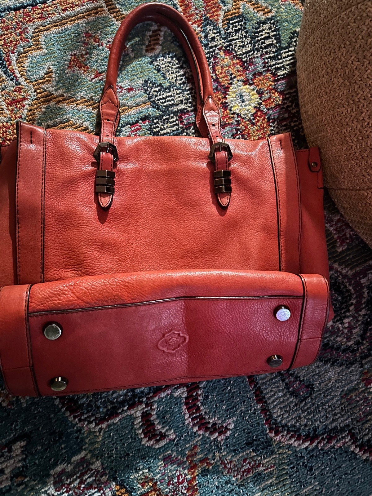 dr yany purse orange leather boho vibe large