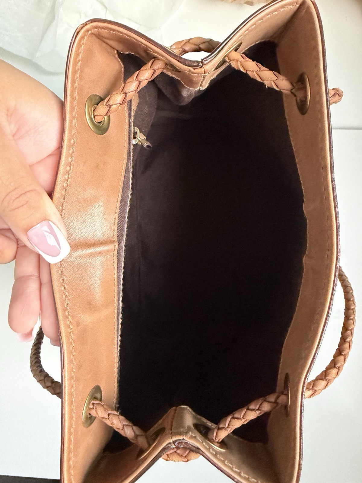 Gucci GG Monogram Drawstring Shoulder Bag Beige/Brown, Pockets, Dust Bag