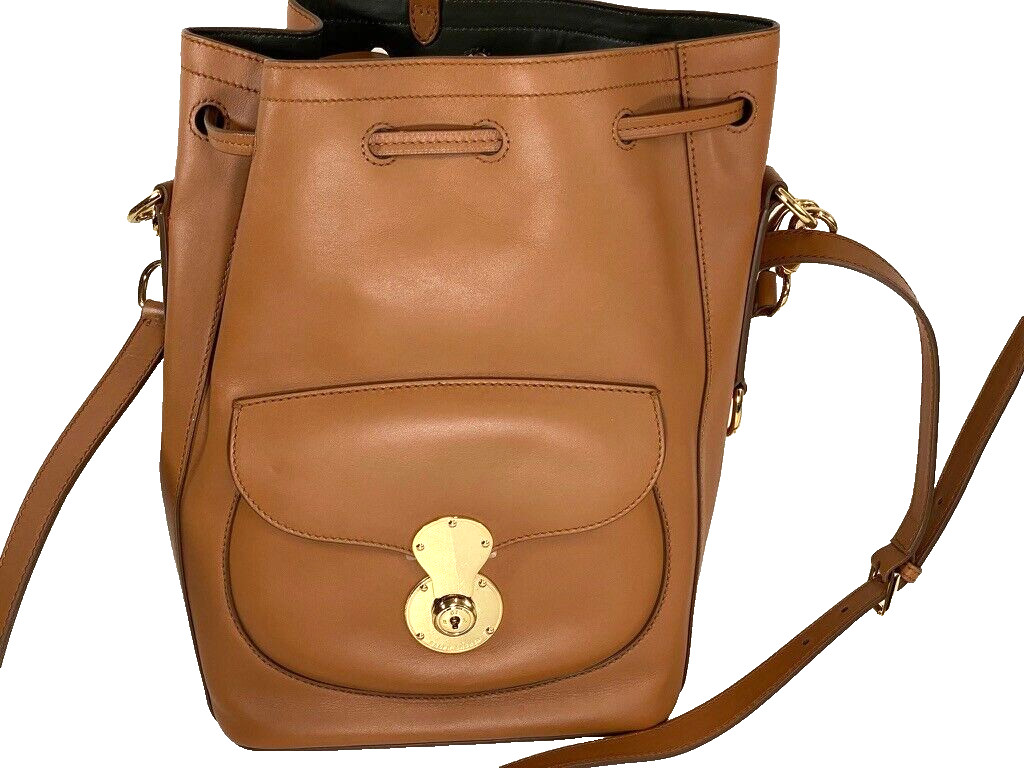 NEW RALPH LAUREN DRAWSTRING BUCKET BAG LEATHER HANDBAG ***(NO KEYS)*** ~ $2,500