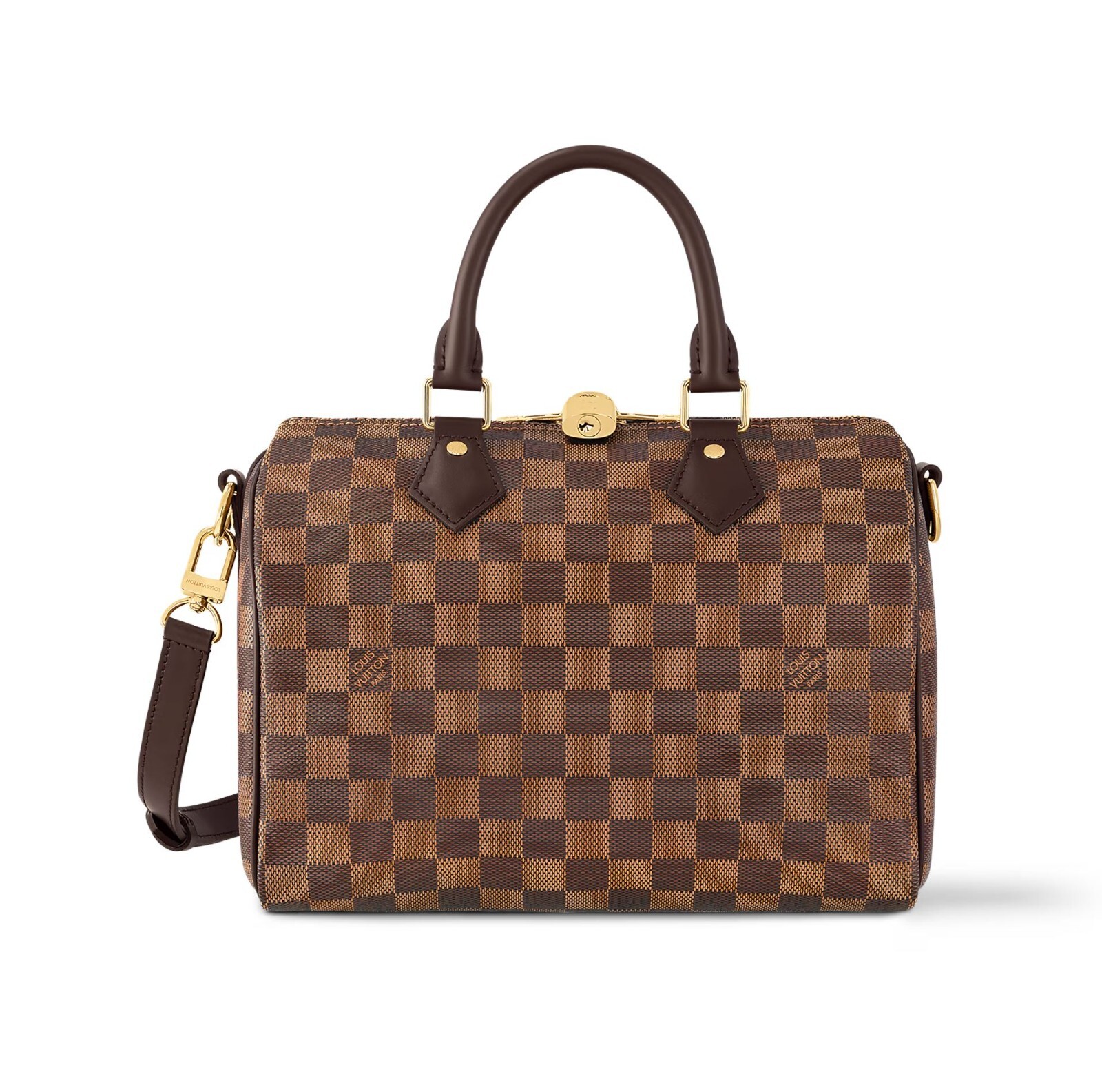 NEW LV LOUIS VUITTON Damier Ebene Canvas Speedy Bandoulière 25 Brown N40575