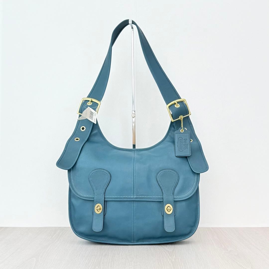 Coach Legacy Erin Bleecker Street Shoulder Bag Blue Leather 14.1×11.4×2.3 in Tag