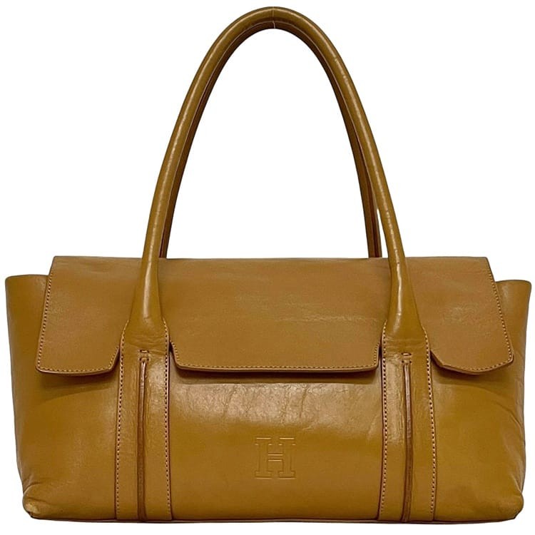 Pre-owned HIROFU camel and brown leather tote bag, M21 40072. This HIROFU