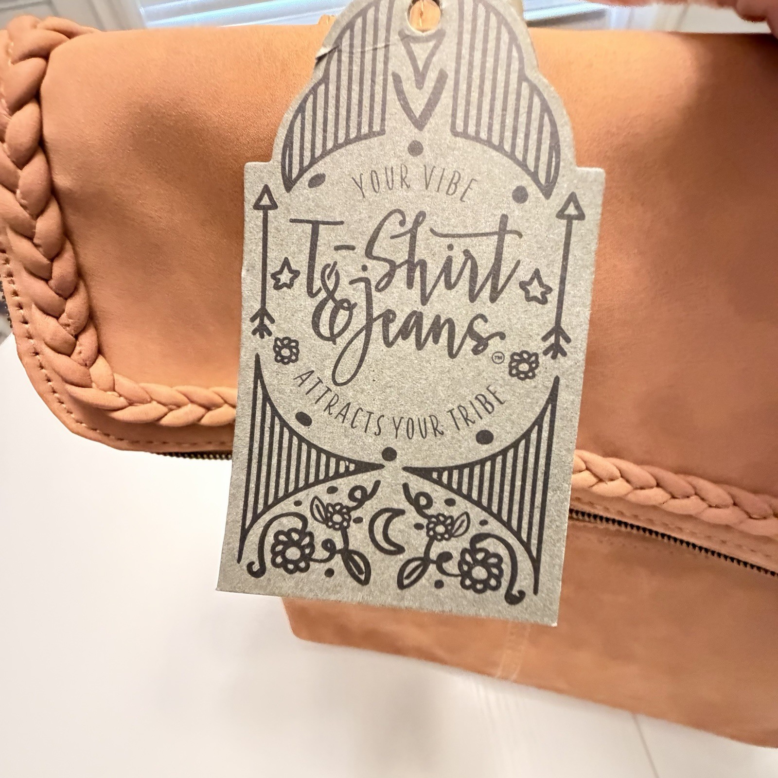 T-Shirt & Jeans Mini Backpack Cognac Brown Vegan Leather Boho Festival NWT Bag