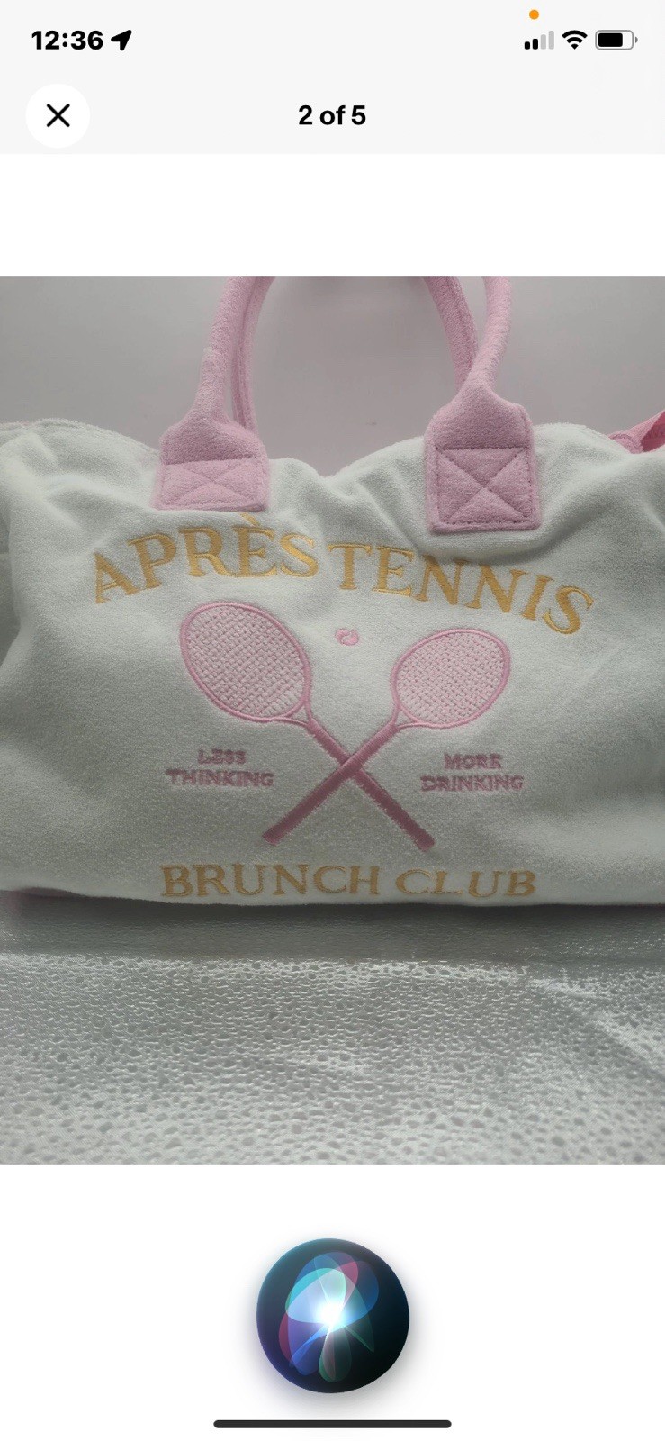 WILDFOX NWT Apres Tennis Brunch Club Terry Duffle Bag