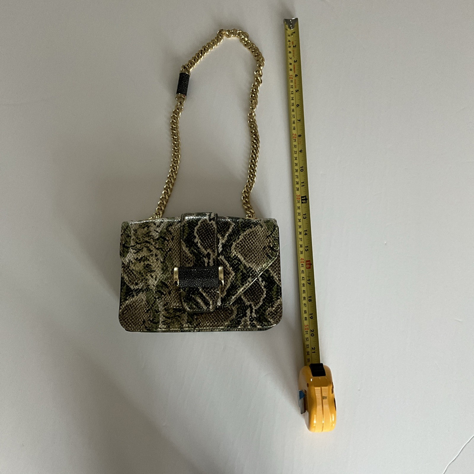 Ivanka Snake Skin Purse Detachable Long Chain Clutch/ Crossbody