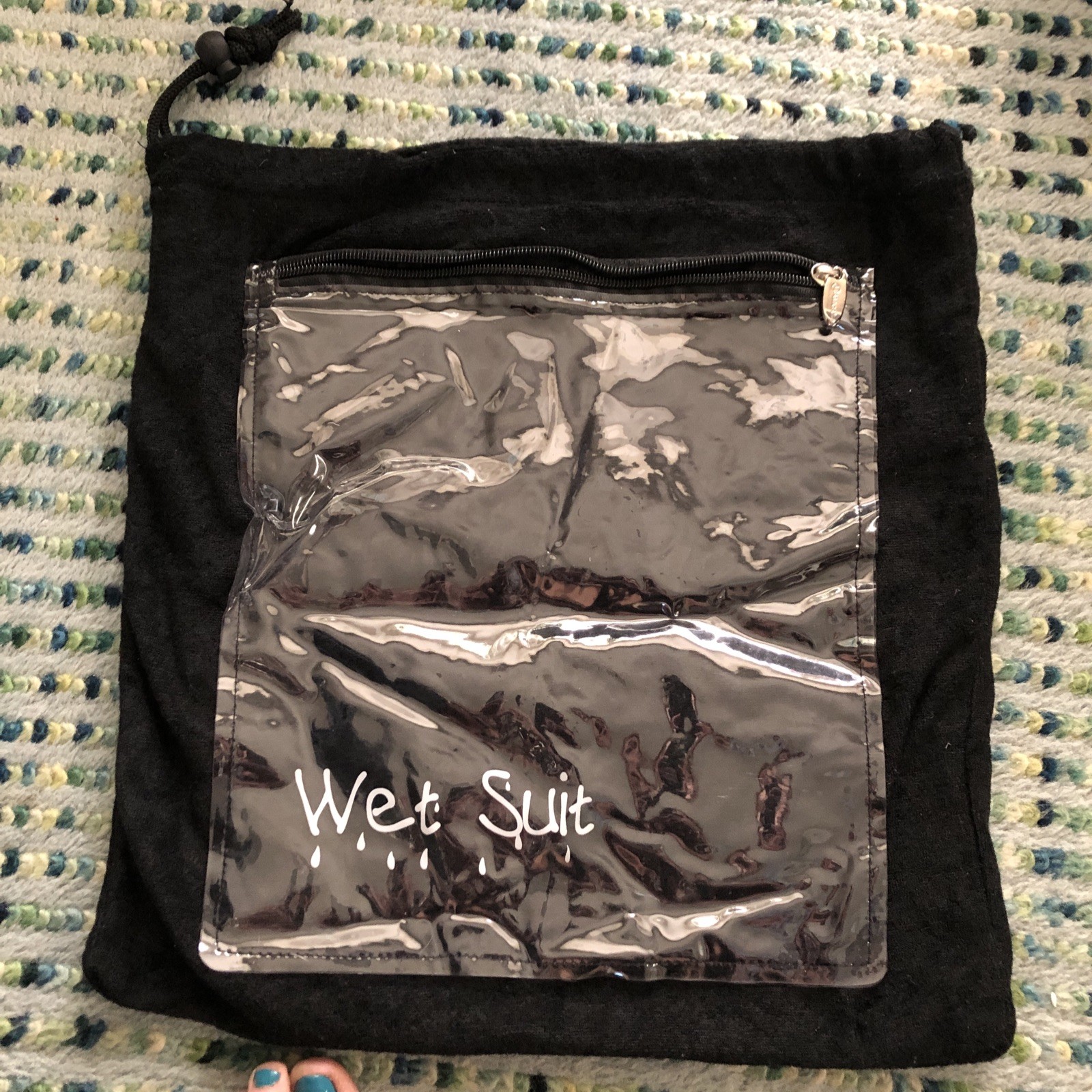Miamica Wet Swim Suit Bag plus Terry Cloth area for extras Cute embroidery-Suits