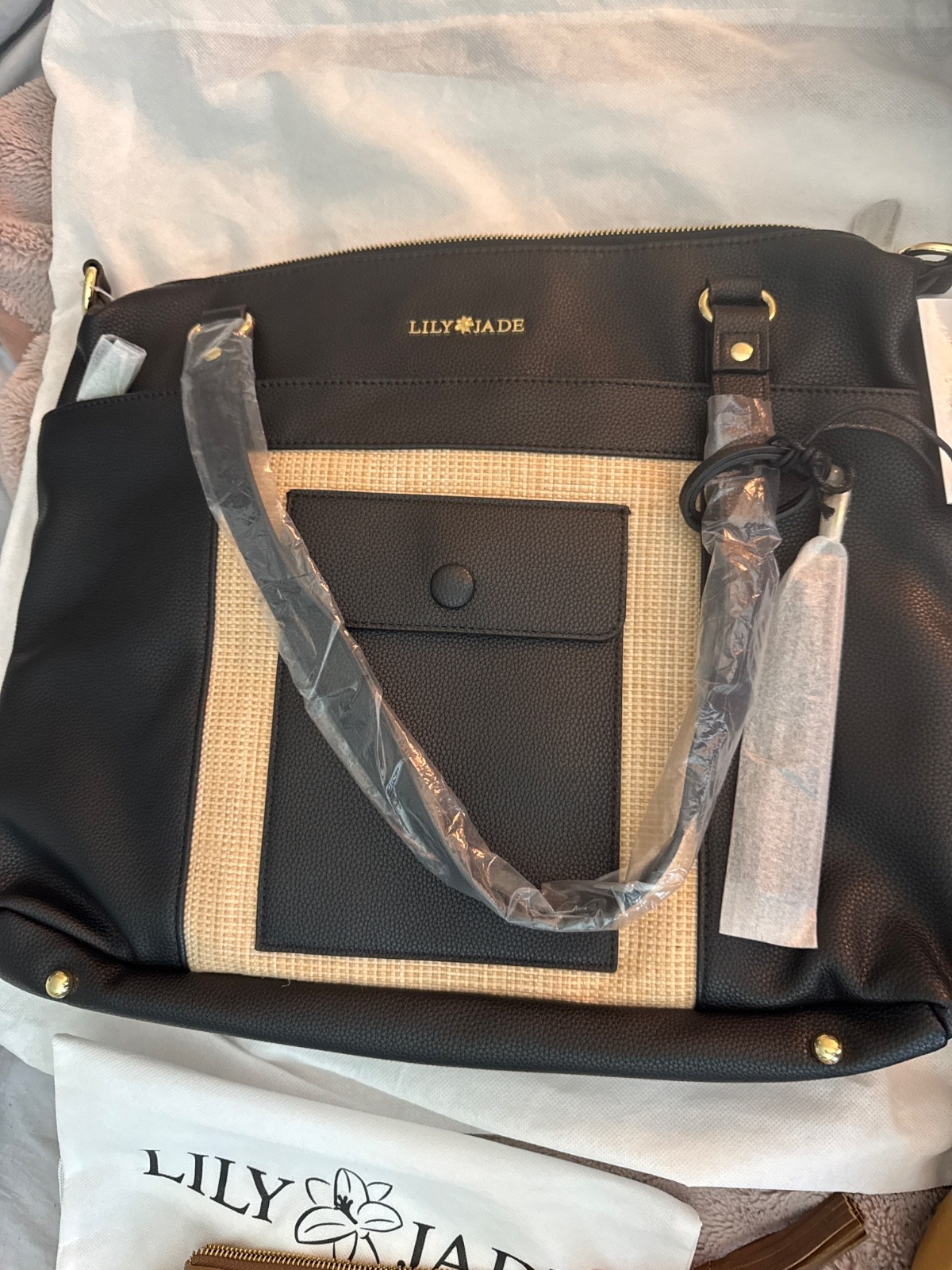 Black lily jade Marie vegan bag