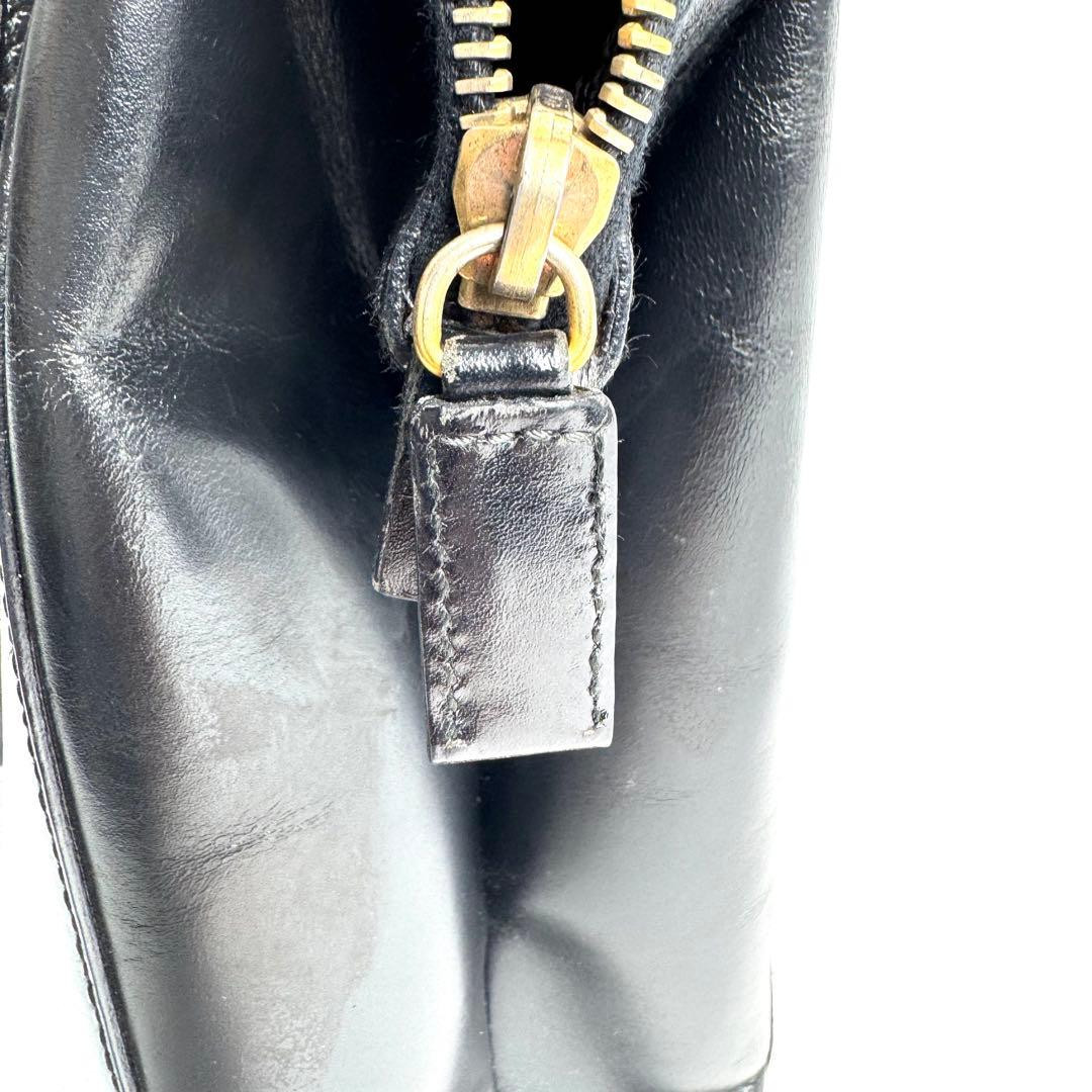 PRADA Archive Leather Shoulder Bag handbag Black Y2K Authentic 283