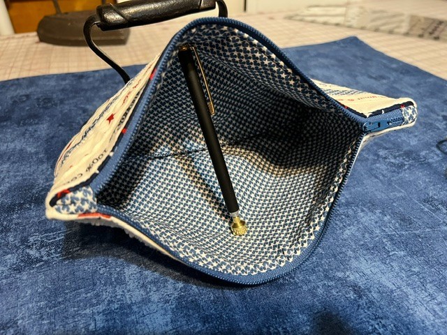 Handmade Patriotic Clutch/Purse from Cotton Fabric Selvages