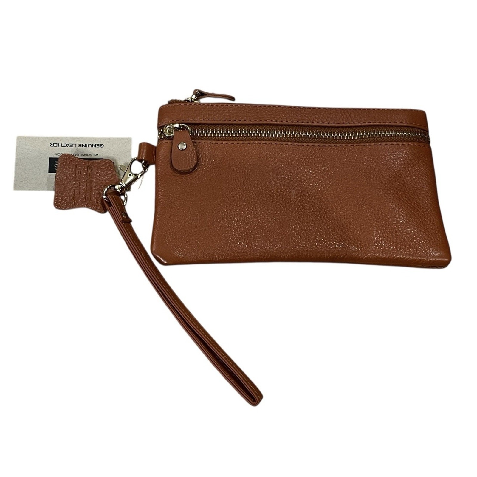 Wilson’s Leather Brown Medium Size Wristlet NWT 7.25 X 4.5”