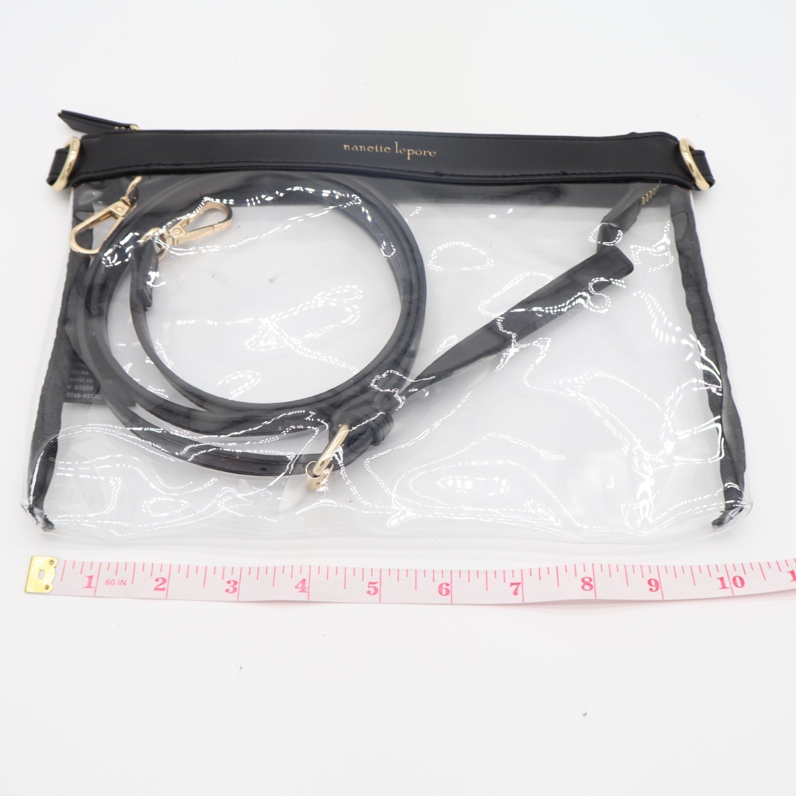 Nanette Lepore Womens Handbag Clear Transparent Adjustable Strap Crossbody Bag