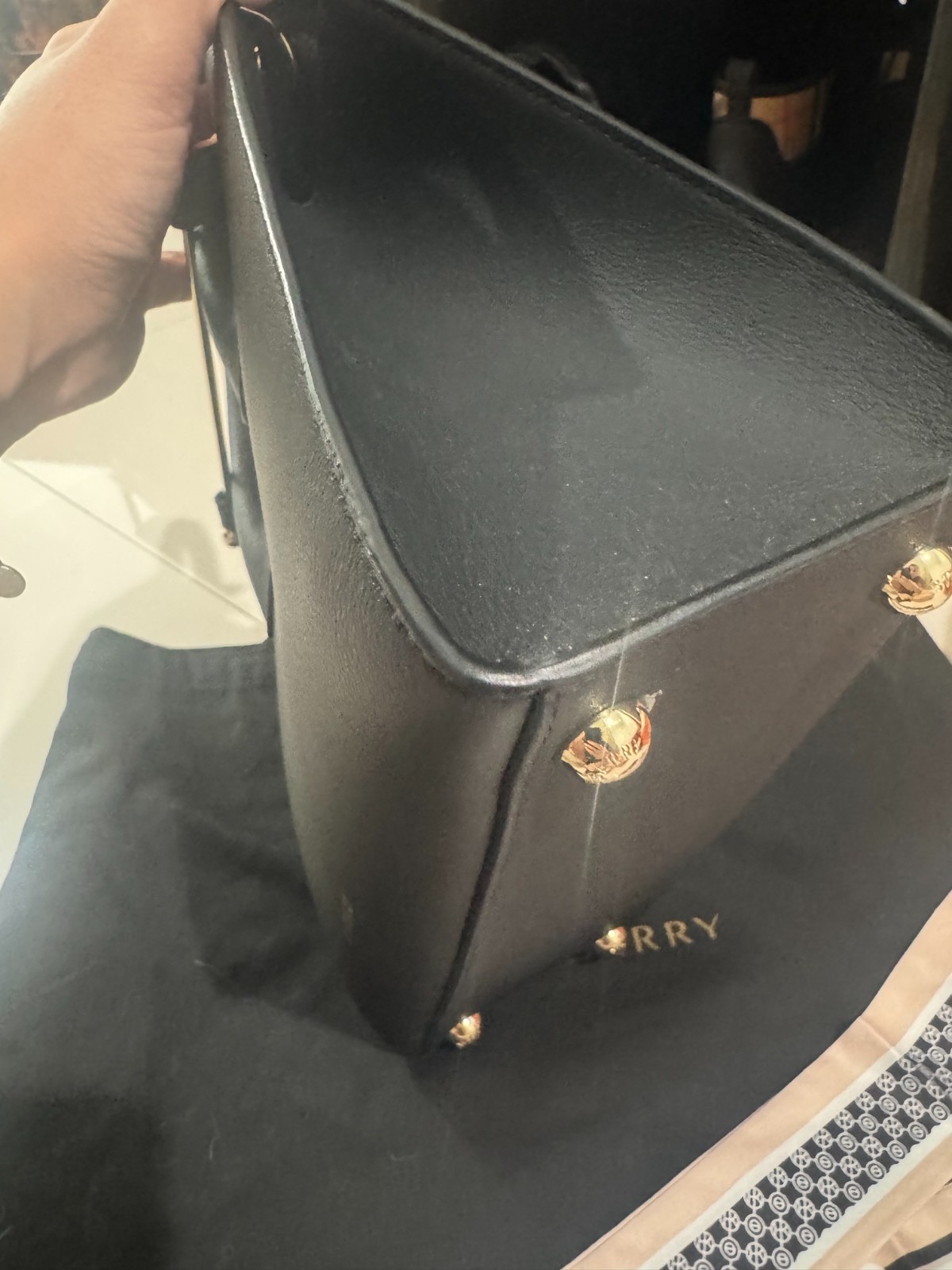 Strathberry Leather Black Midi Handbag – Excellent Condition