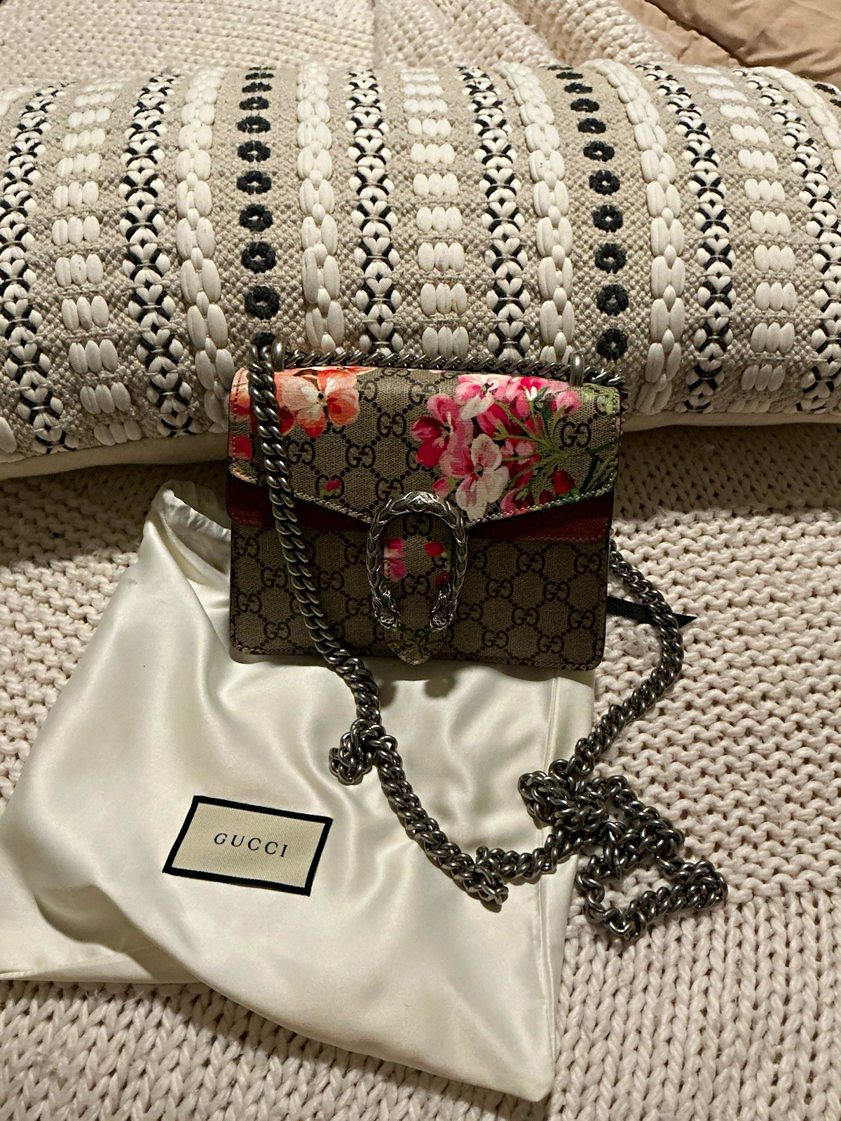 Gucci Dionysus GG Blooms Floral Chain Strap Shoulder Bag Small w/ Dust Bag