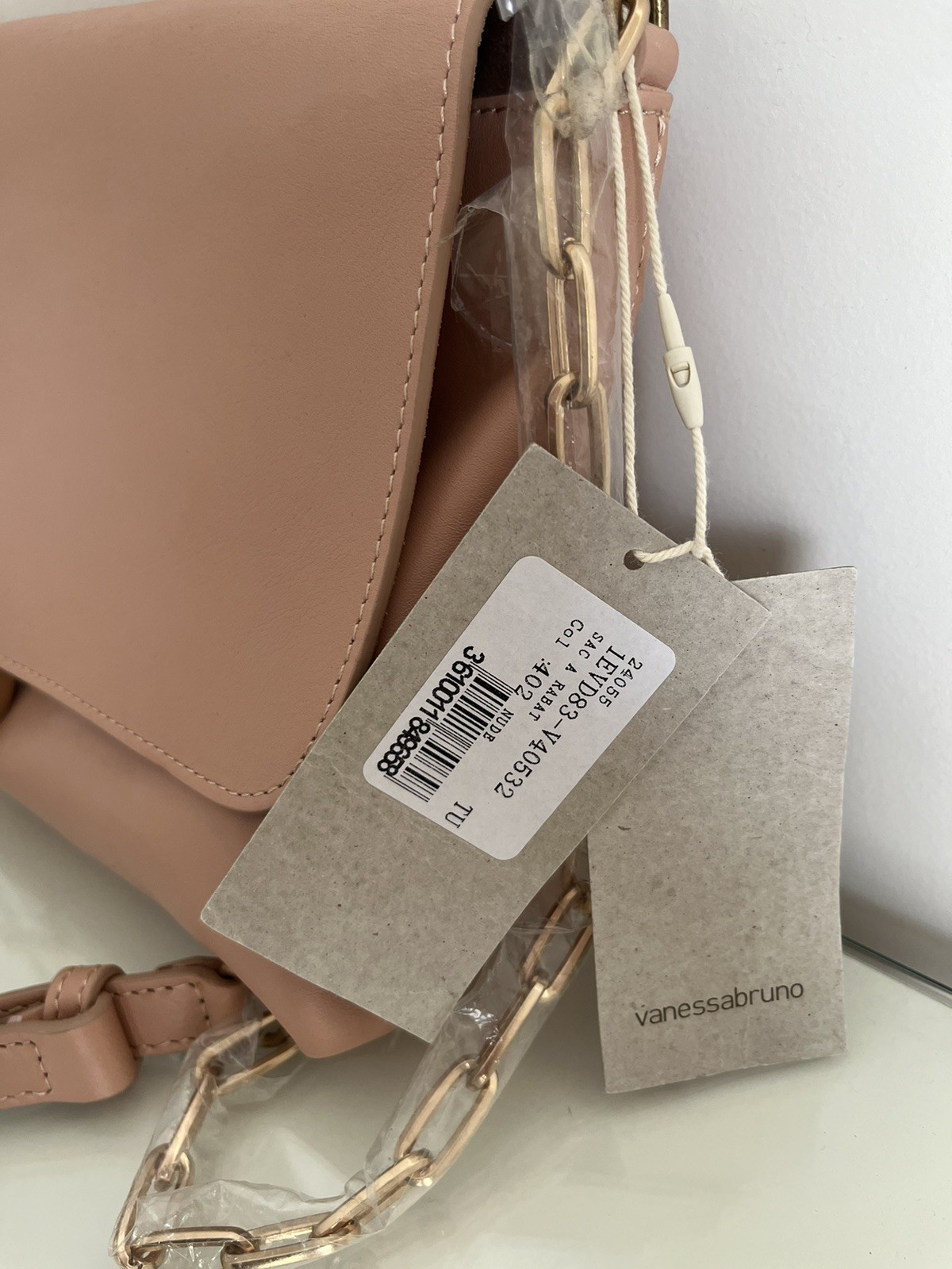 Vanessa Bruno Large Moon Shoulder Bag Leather Handbag BNWT Nude Pink RRP $920