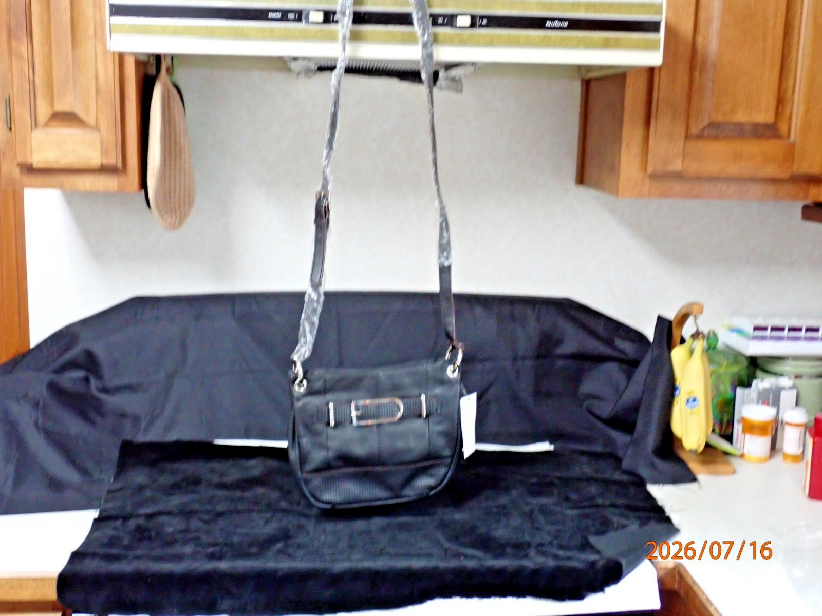 Tignanello Black Pebbled Leather Travel Crossbody Small Bag Purse NWT