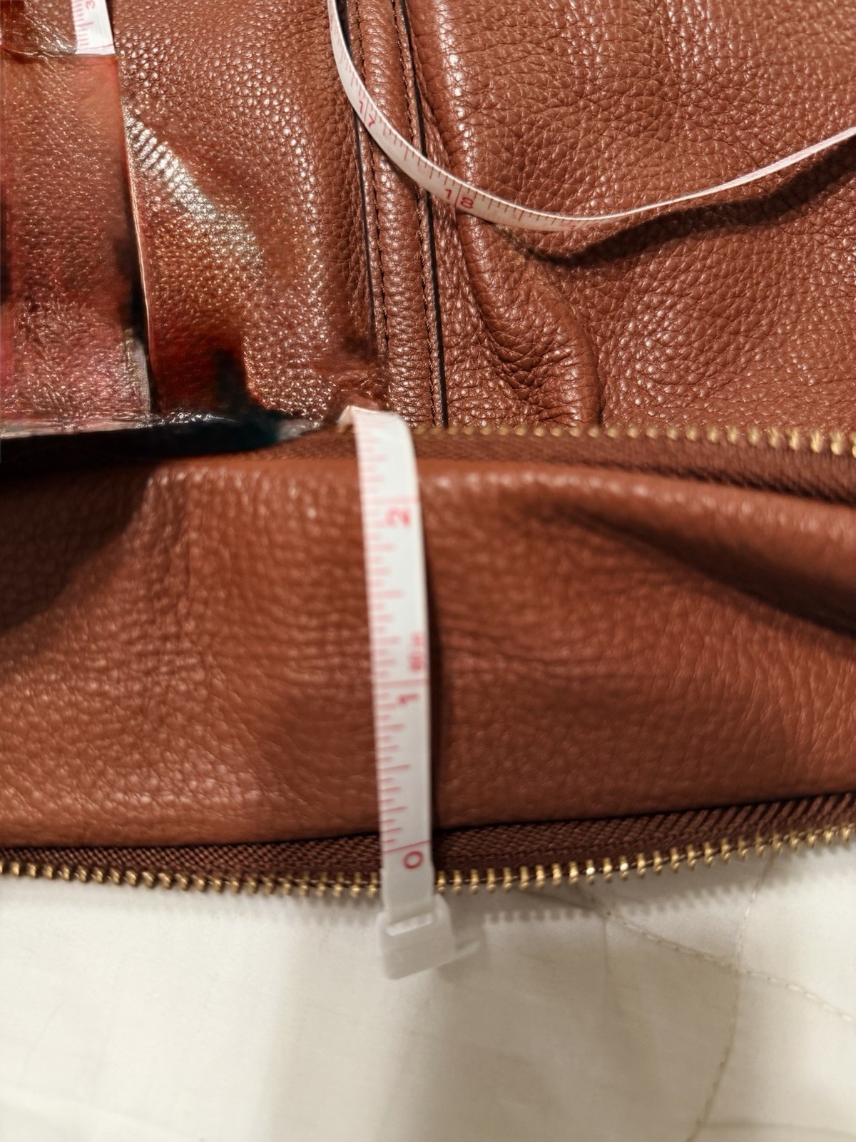 Fossil Piper Bot Toaster Leather Double Zip Crossbody Brown Shoulder/Hand Bag