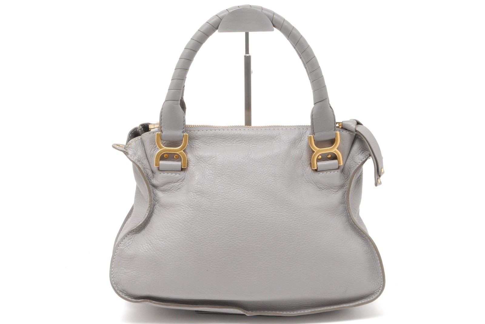 Chloe Marcie Shoulder Hand Bag Leather Gray