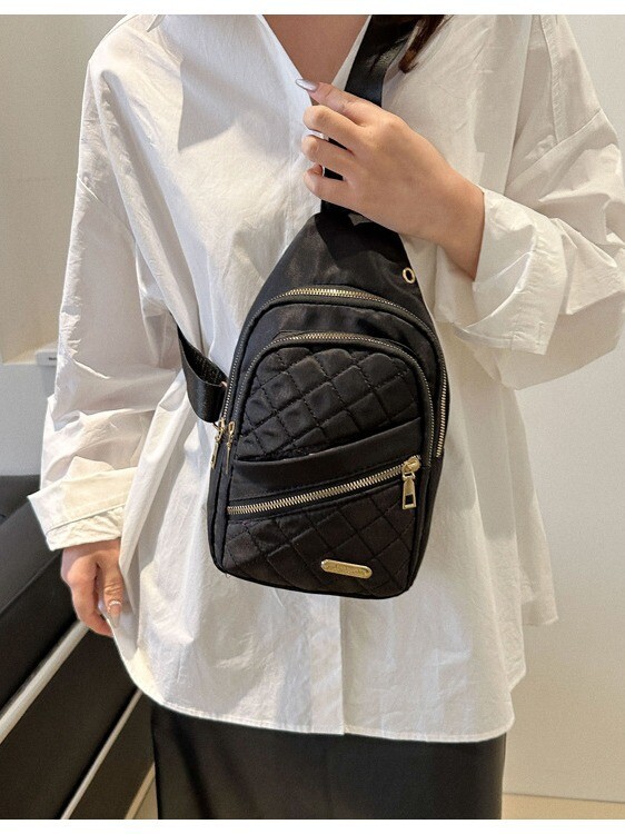 Women’s Chest Bag Shoulder Crossbody Bag Large Capacity Zip Backpack Storage Bag