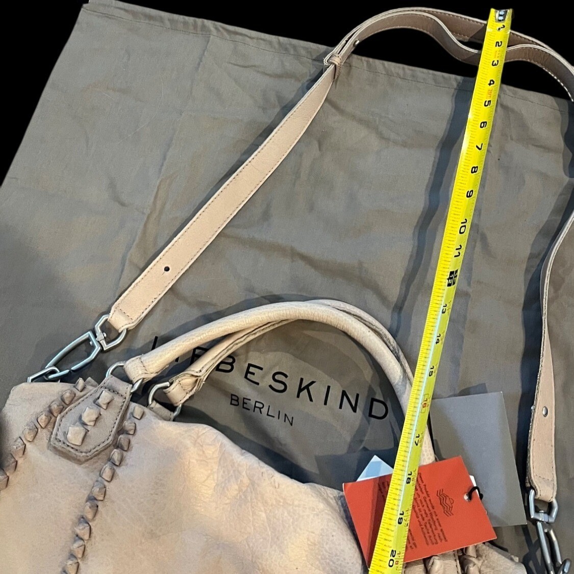Liebeskind Double Dye Stone Leather Beige Bag Tote Large Crossbody Germany
