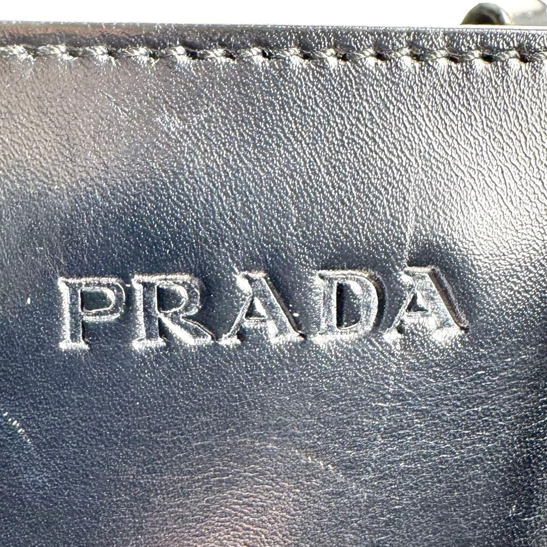 PRADA Archive Leather Shoulder Bag handbag Black Y2K Authentic 283