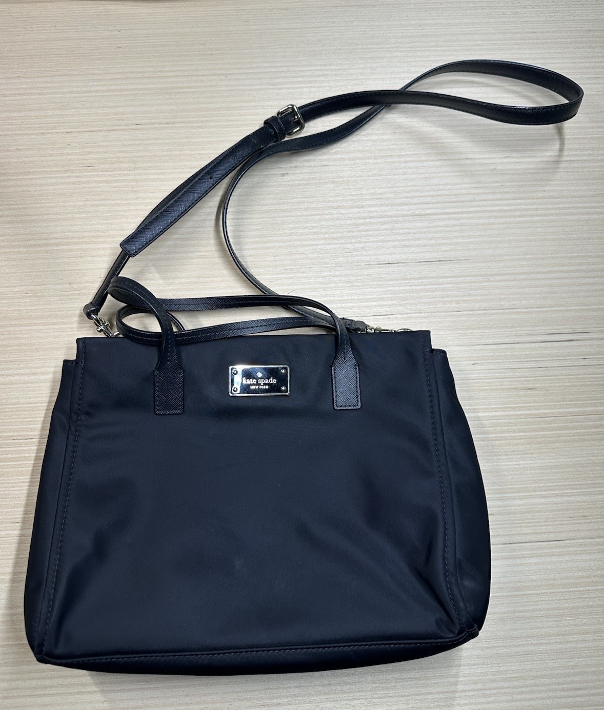 Kate Spade Loden Blake Black Nylon Satchel Crossbody Bag EUC